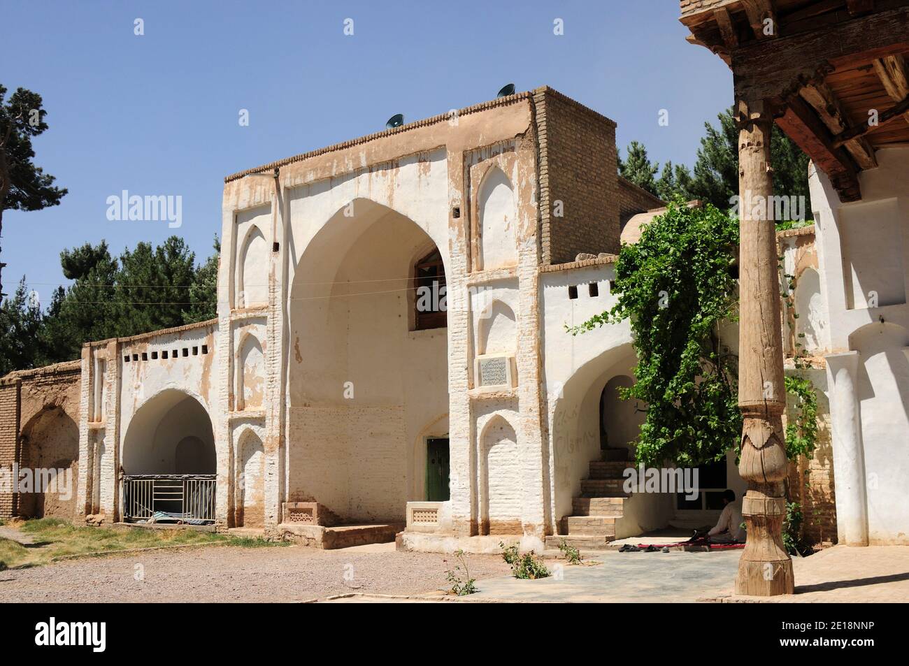 A medieval madrasah in Herat. The brickwork in the madrasa is remarkable. Herat, Afghanistan. Stock Photo