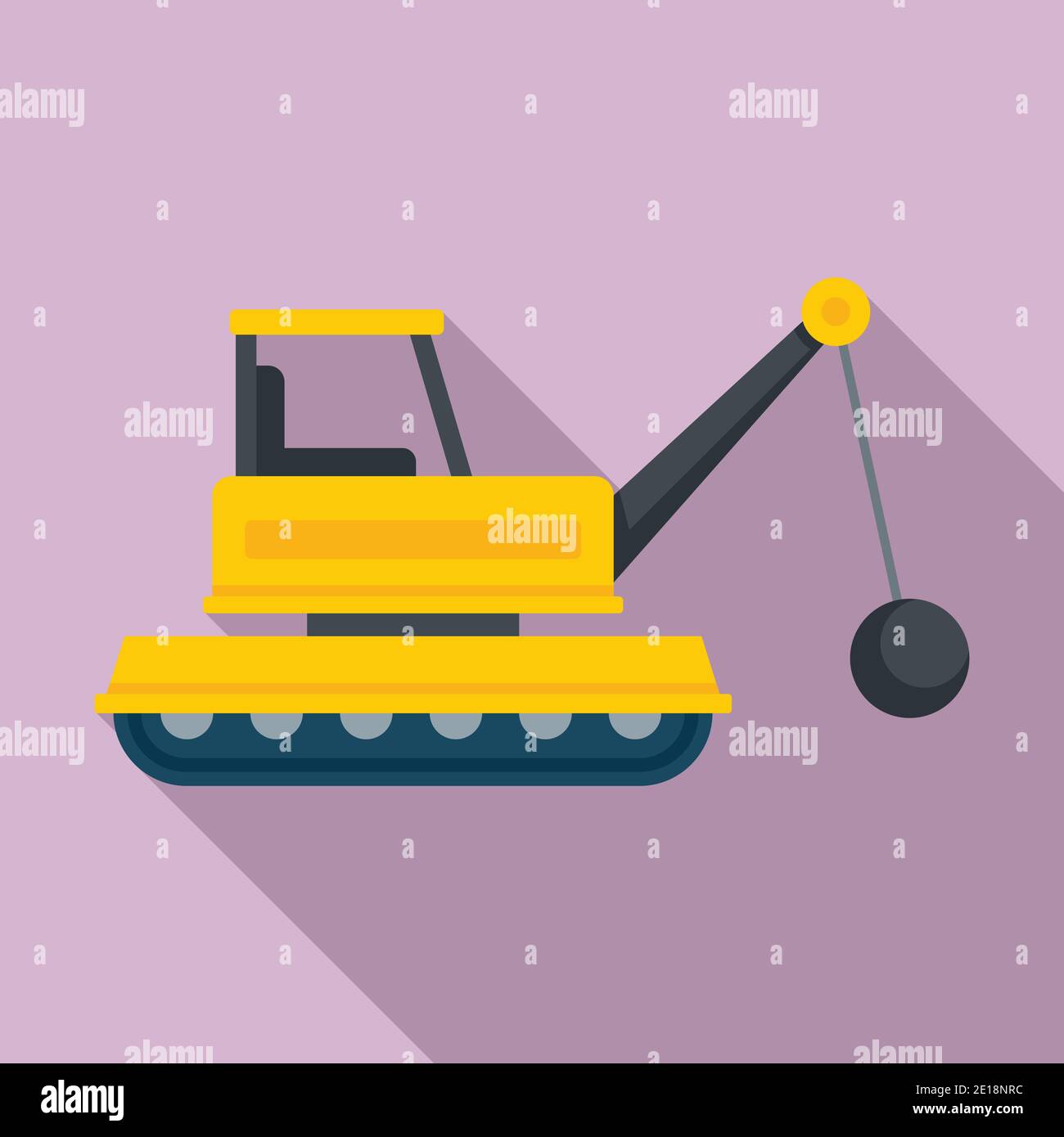 Demolition crane demolishing building Stock Vector Images - Alamy