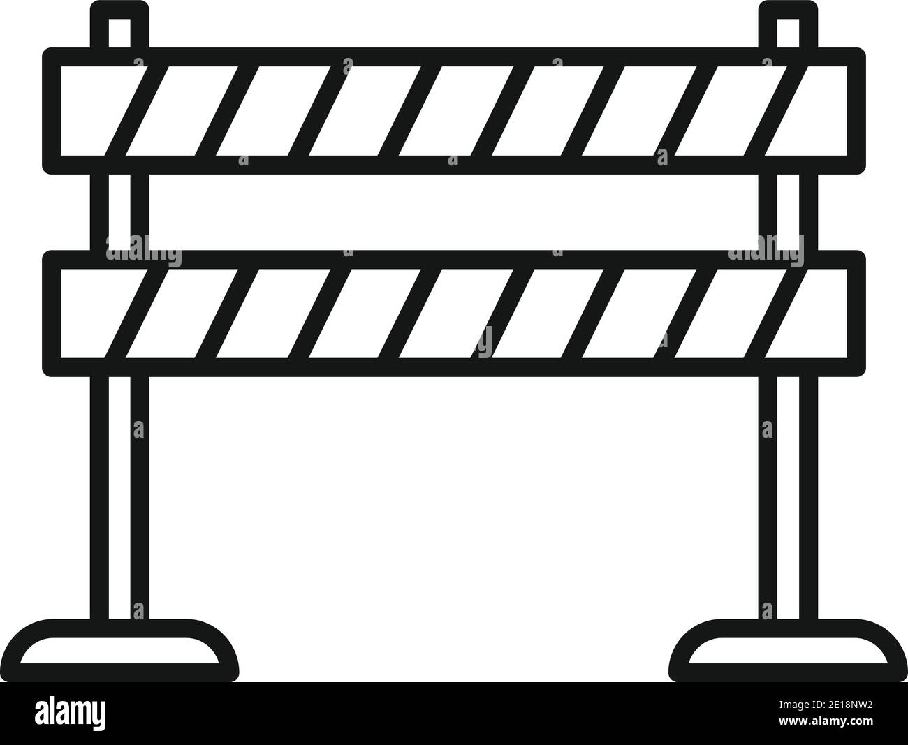 Road barrier icon, outline style Stock Vector