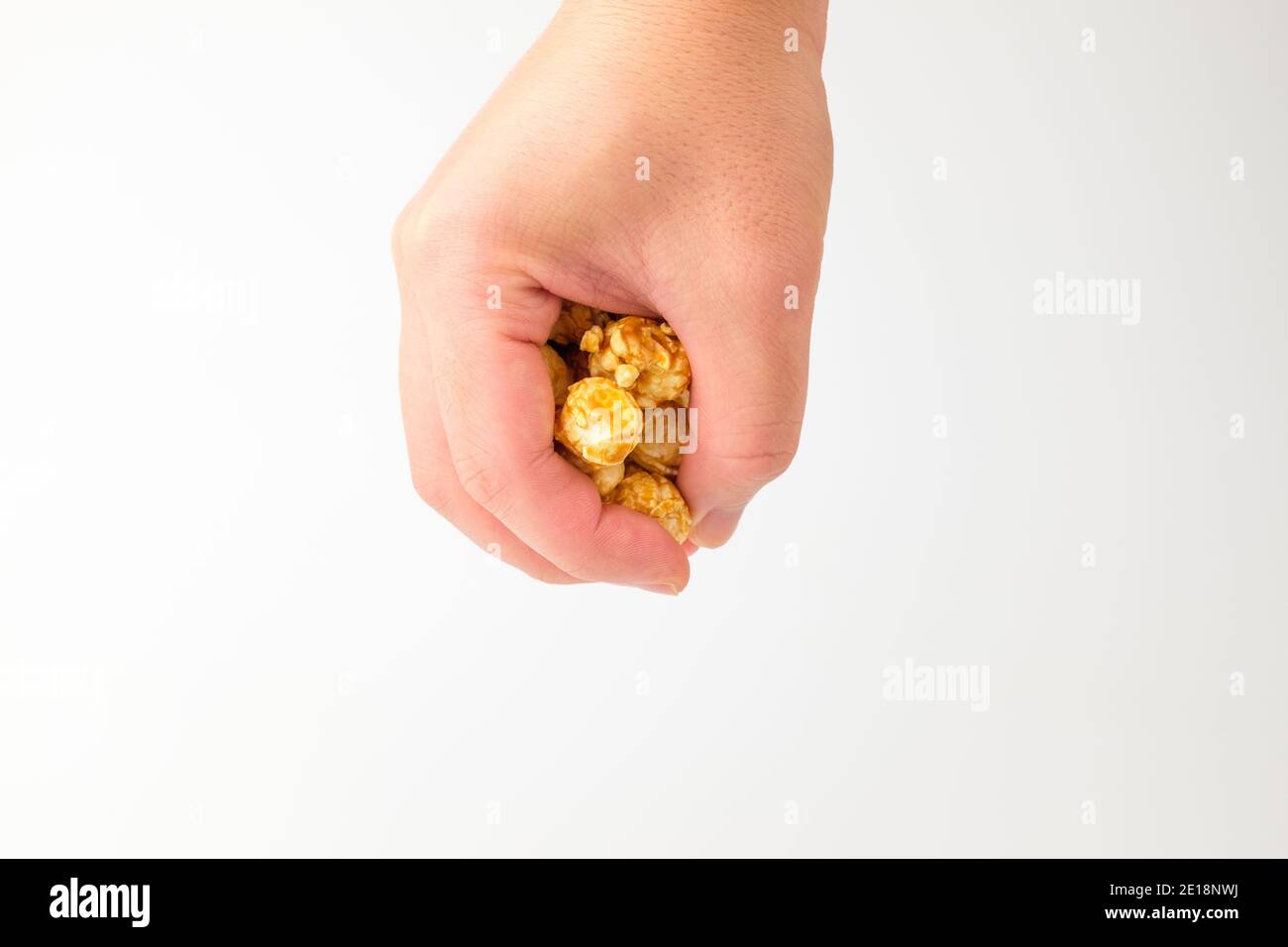 Popcorn made of corn on white background Stock Photo Alamy
