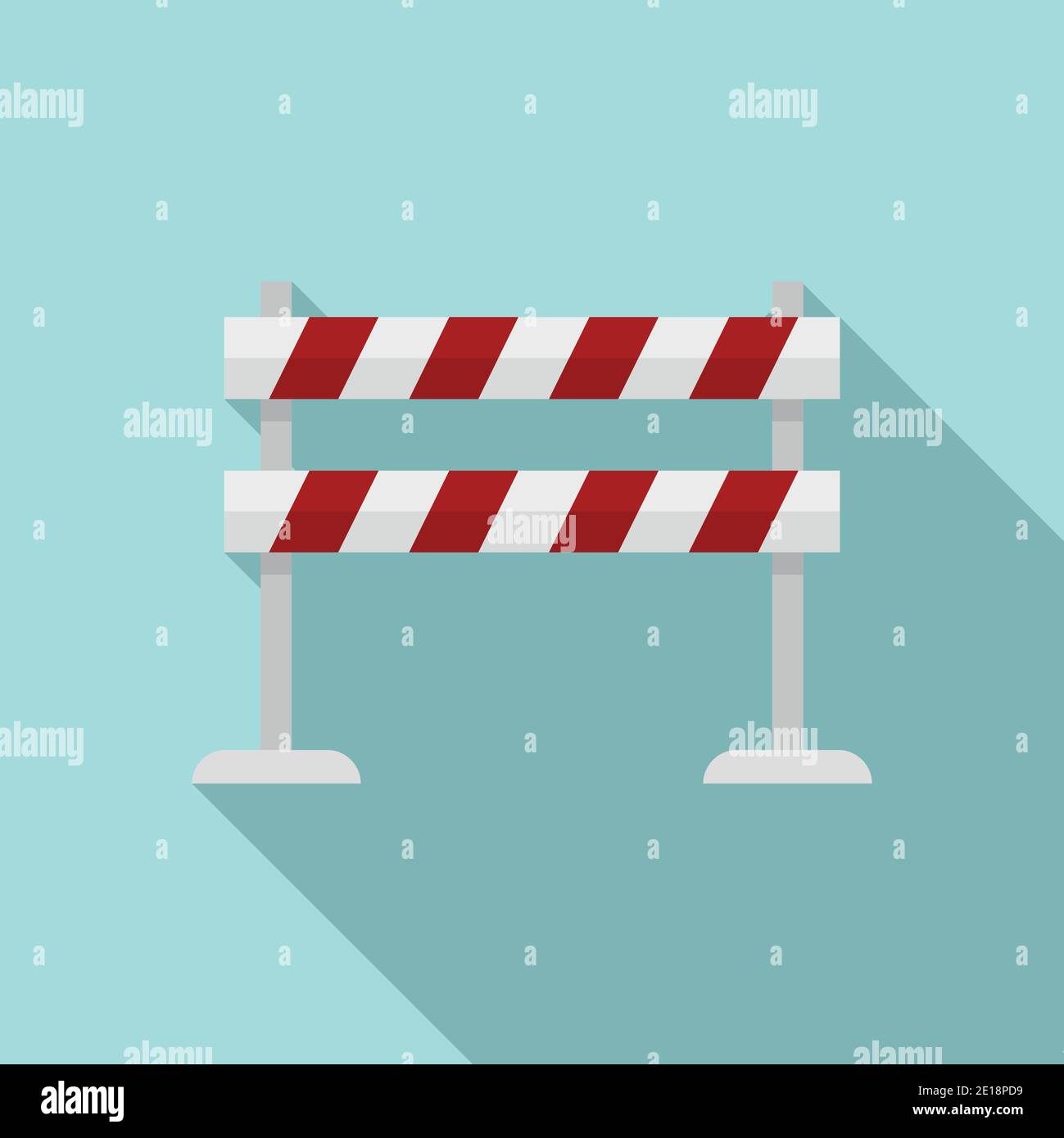 Road barrier icon, flat style Stock Vector