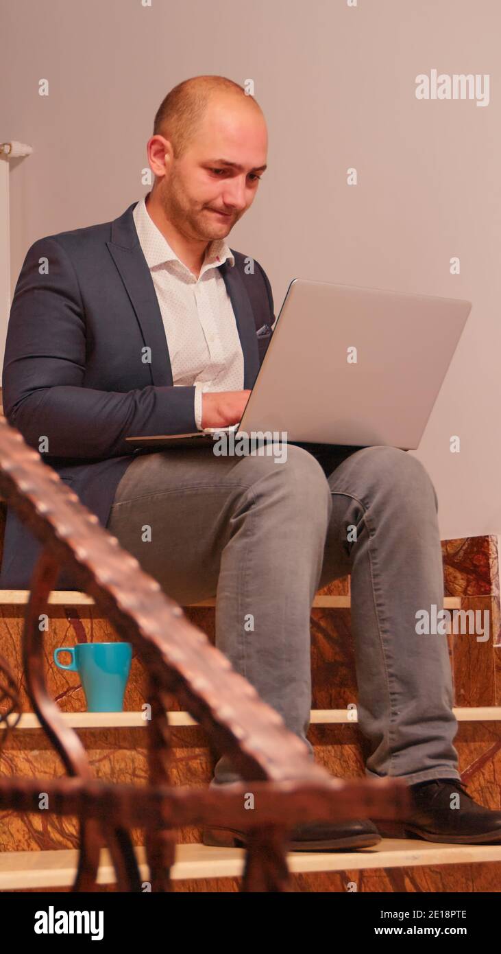 Tired overworked entrepreneur smoking hi-res stock photography and ...