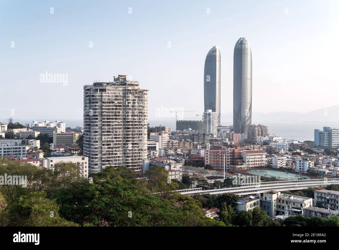 Urban Architecture and Yanwu Bridge in Siming District, Xiamen Stock Photo