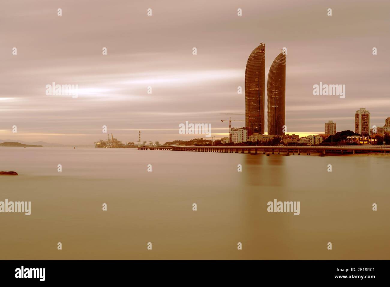Xiamen Siming District Urban Architecture Night Scenery Stock Photo