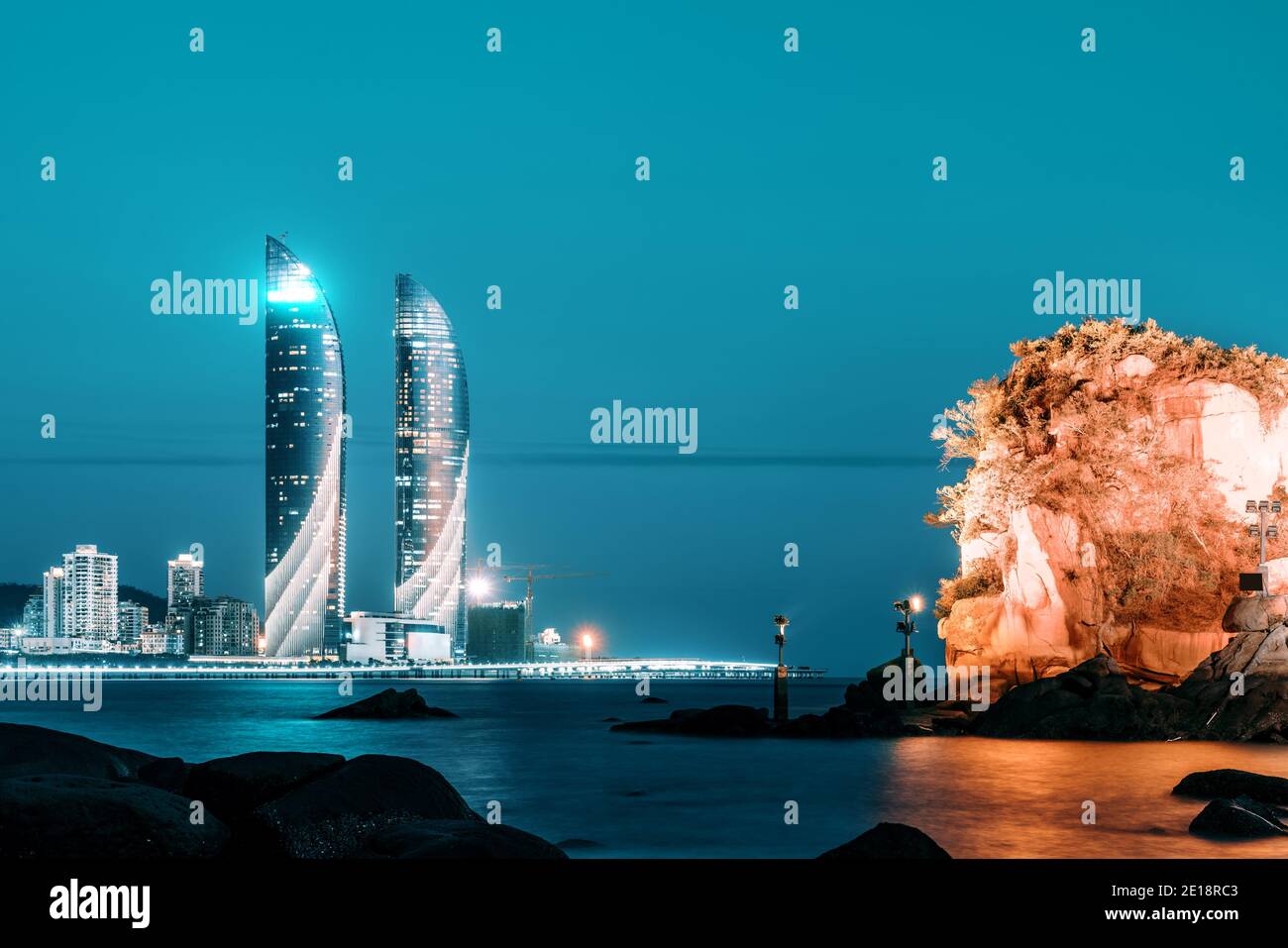 Xiamen Siming District Urban Architecture Night Scenery Stock Photo
