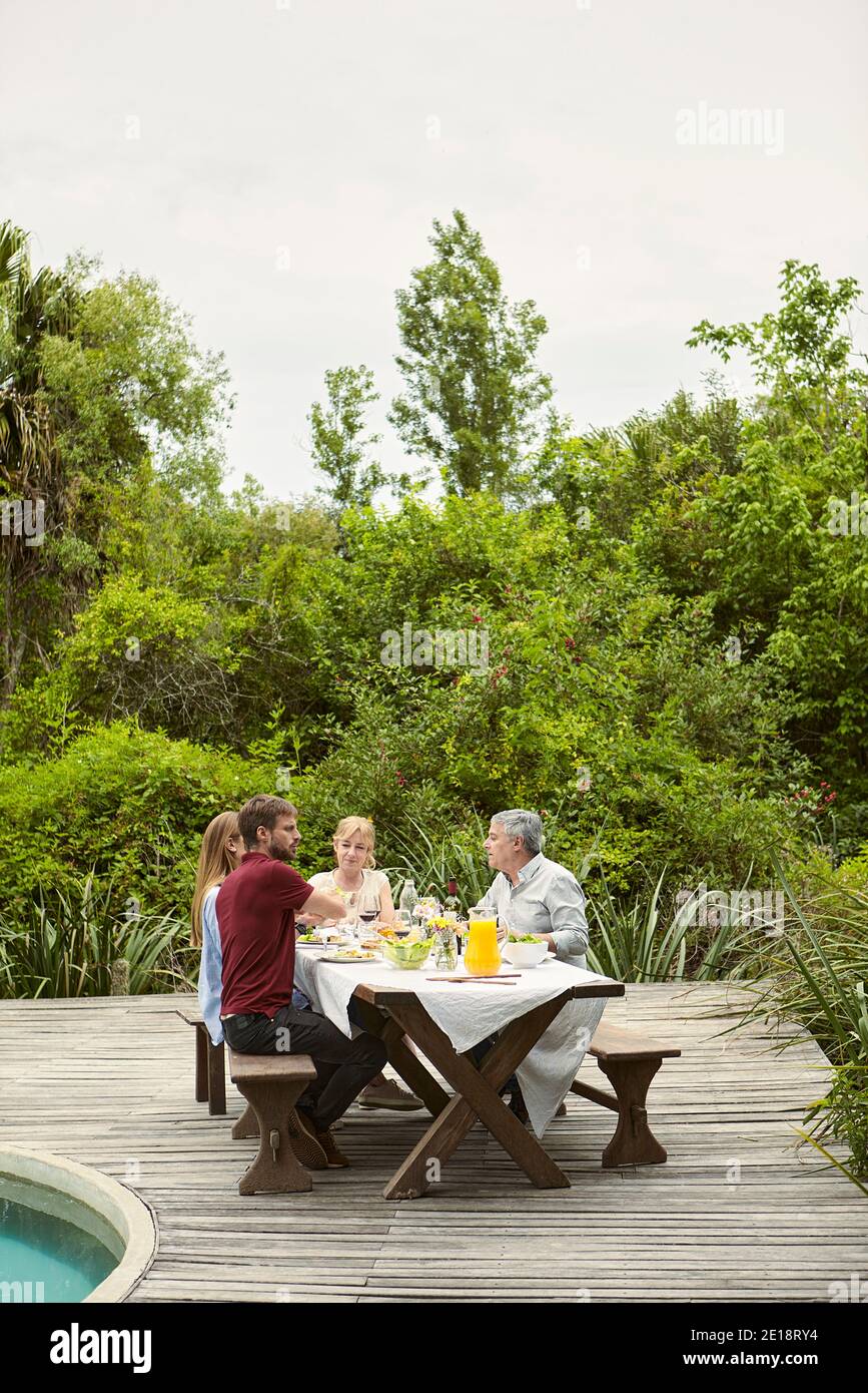 Family having meal Stock Photo