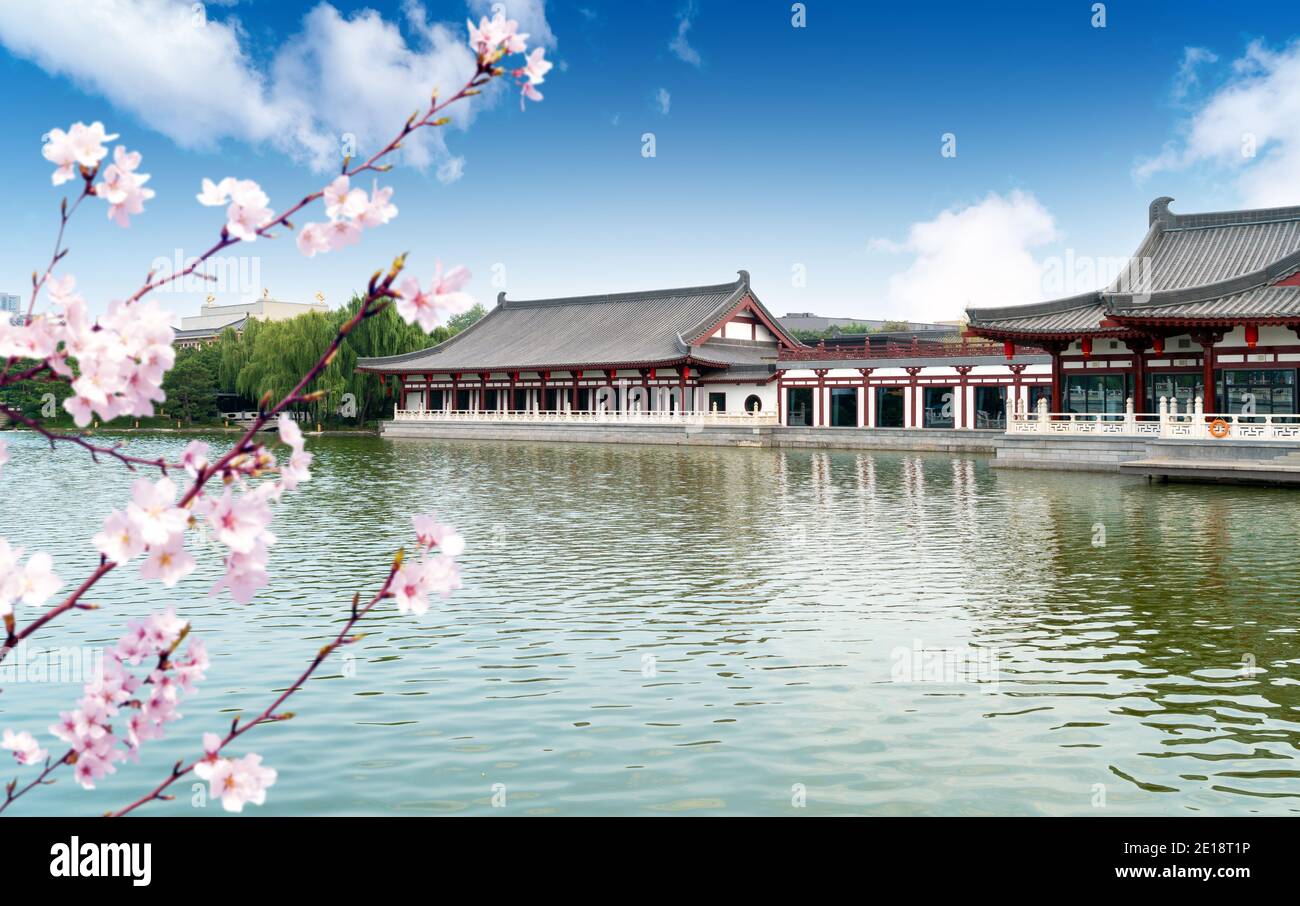 xi 'an datang furong park scenic spot scenery, this is a famous tourist scenic spot. Xi'an, China. Stock Photo