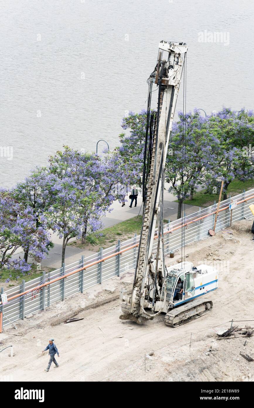 Elevated view of construction site Stock Photo