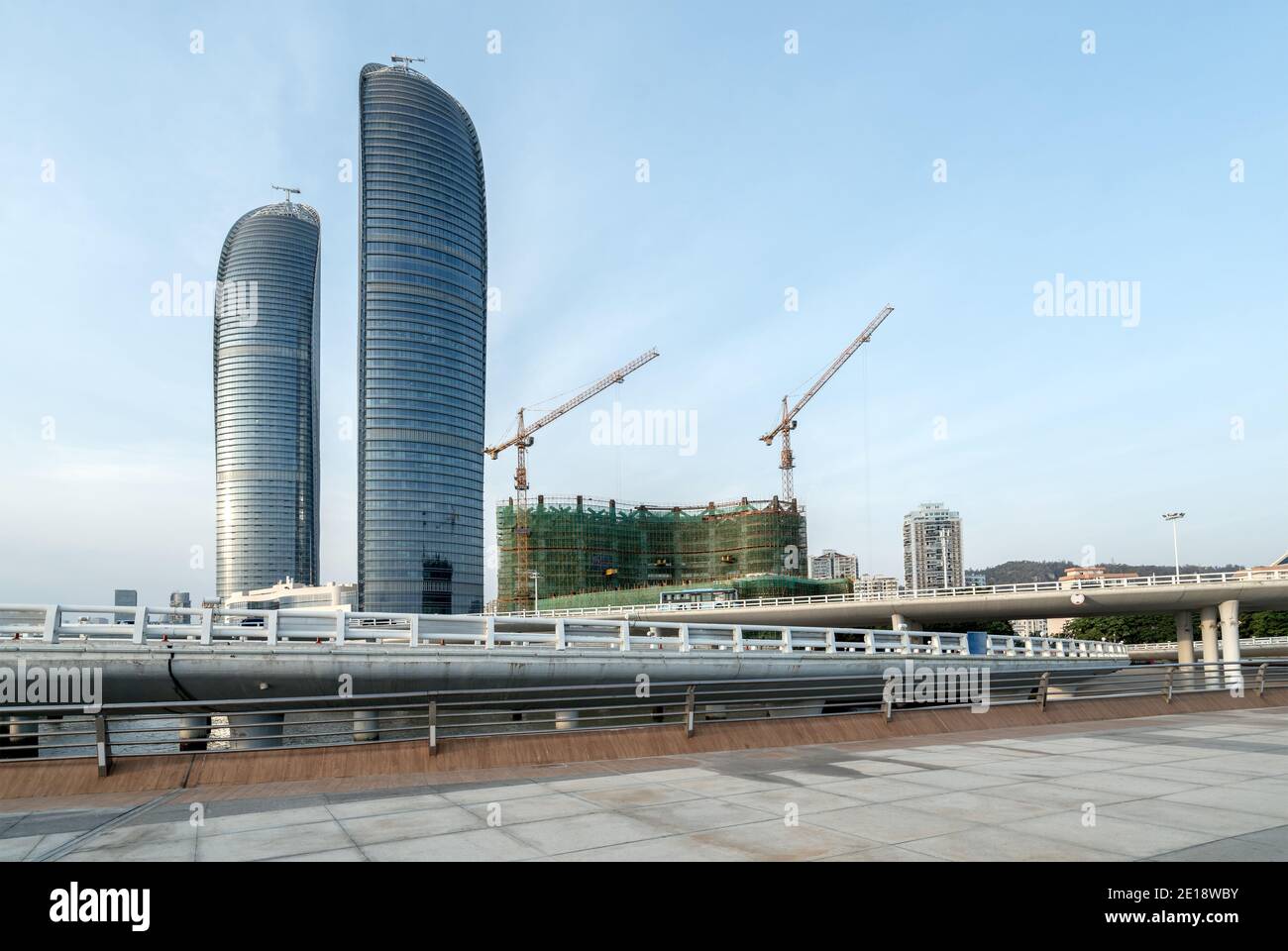 Urban Architecture and Yanwu Bridge in Siming District, Xiamen Stock Photo