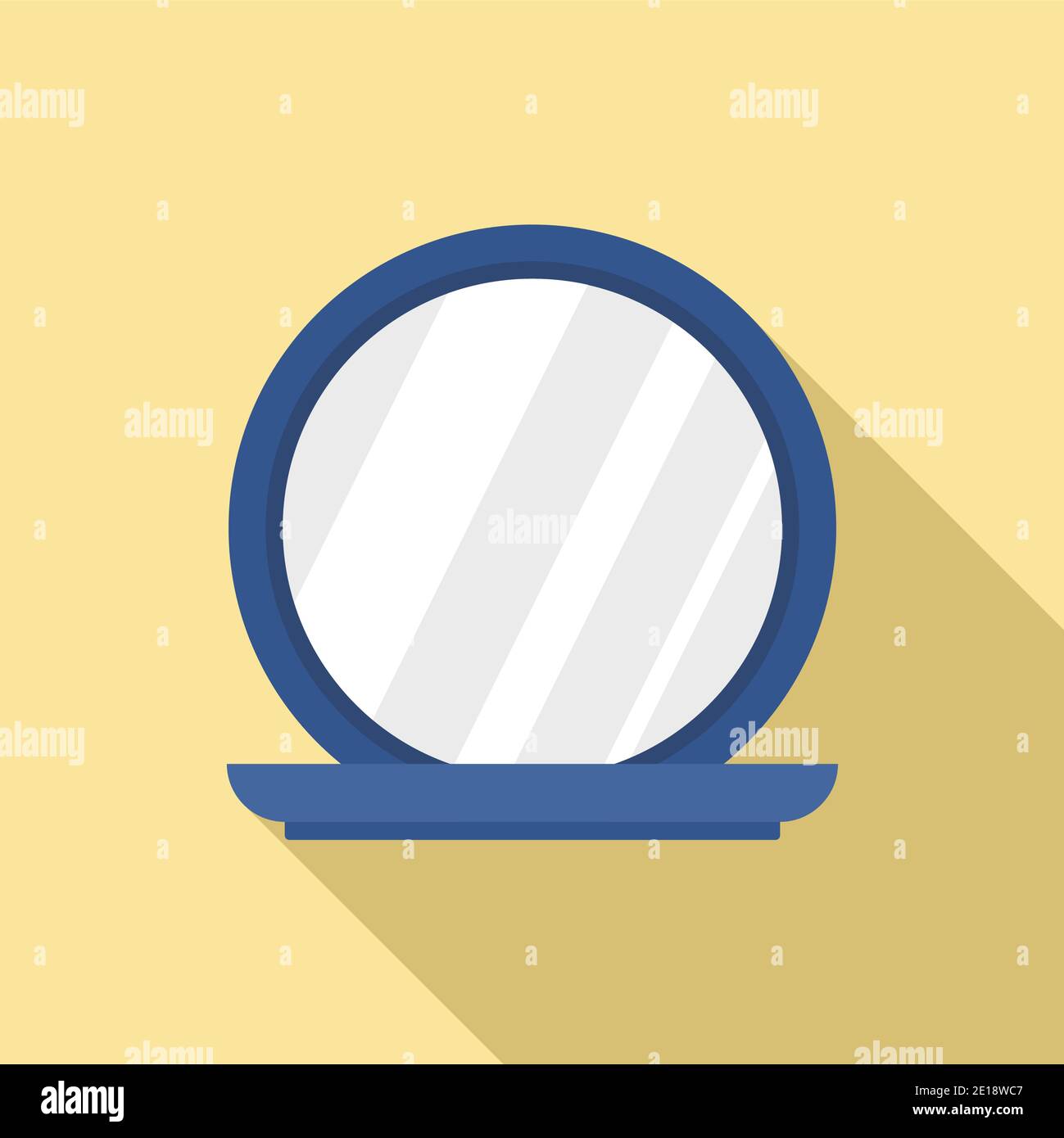 Personal girl mirror icon, flat style Stock Vector