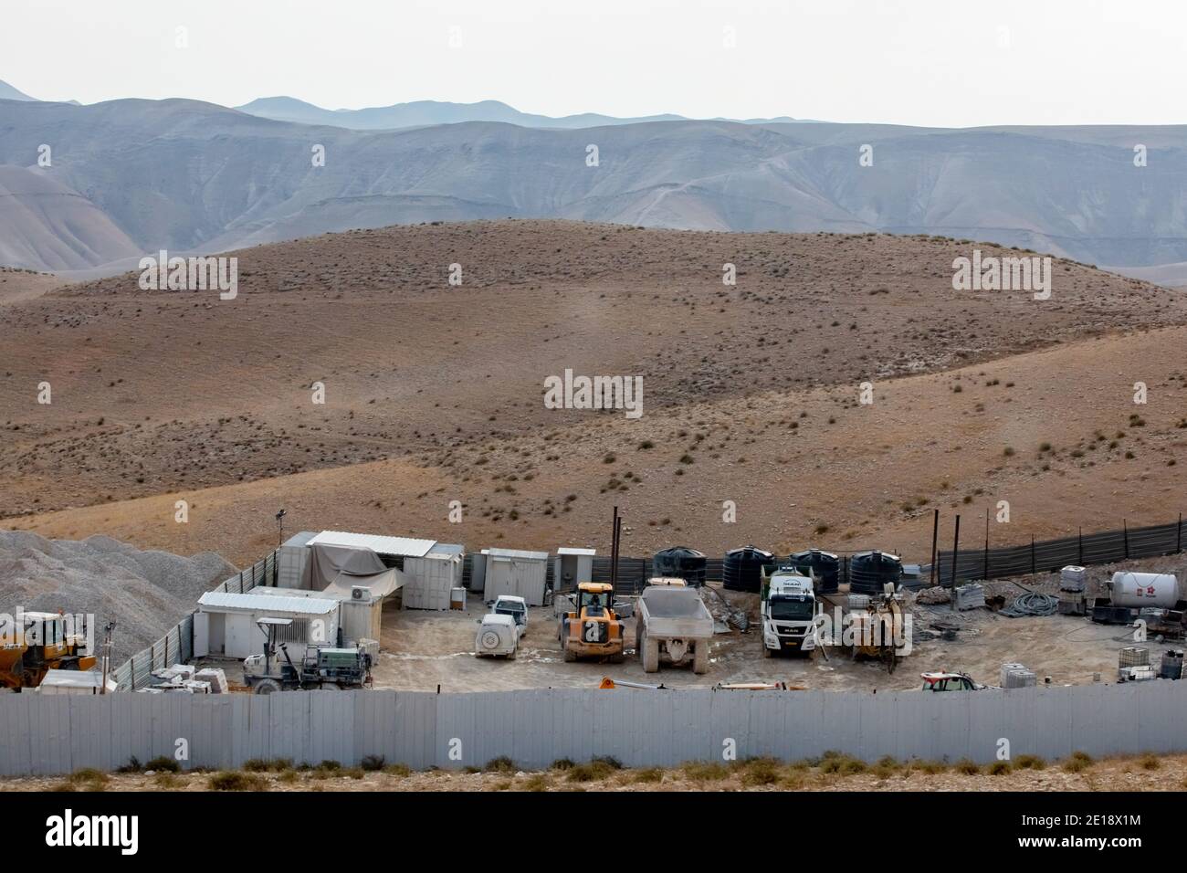 Construction site in the Judaean Desert, West Bank Stock Photo Alamy