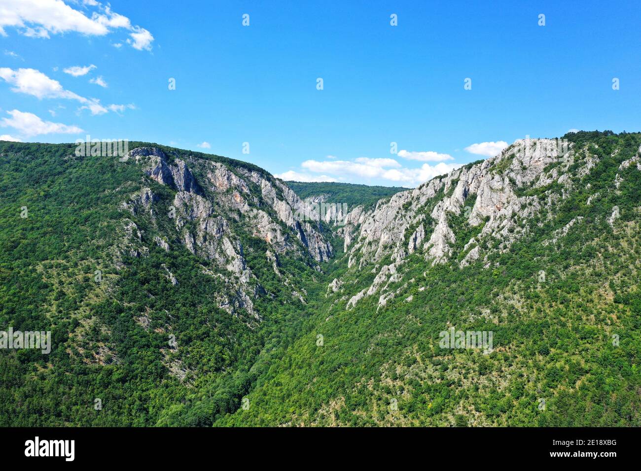 Aerial view of Zadielska dolina valley in Slovakia Stock Photo