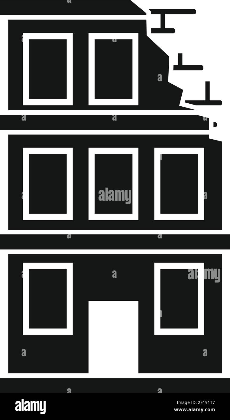 Demolition city building icon, simple style Stock Vector