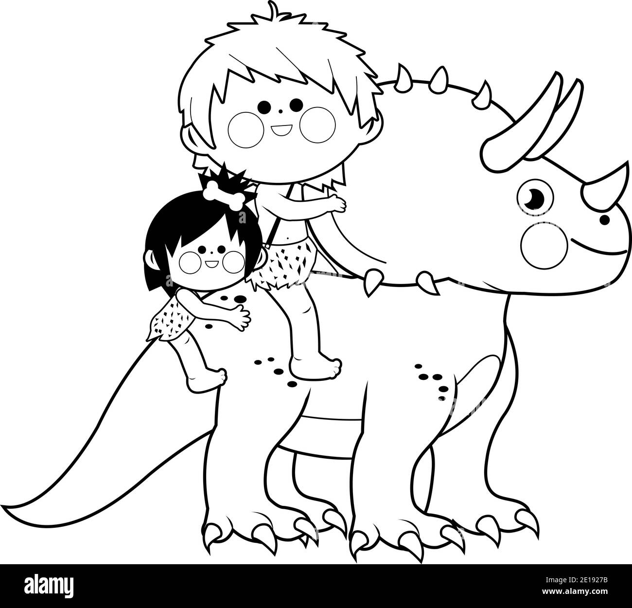 Dinosaur coloring page for kids hi-res stock photography and images - Alamy