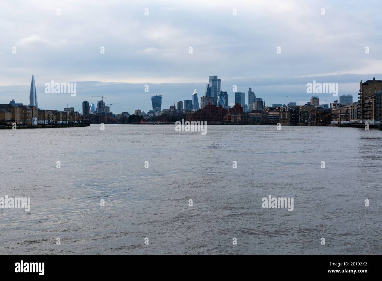 River Thames view toward The City of London Stock Photo