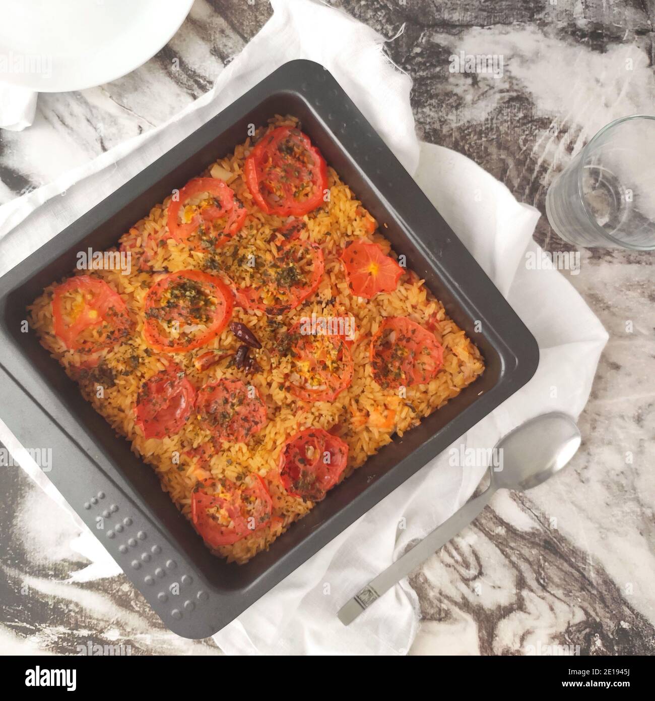 Baked vegetarian italian timbale Stock Photo Alamy