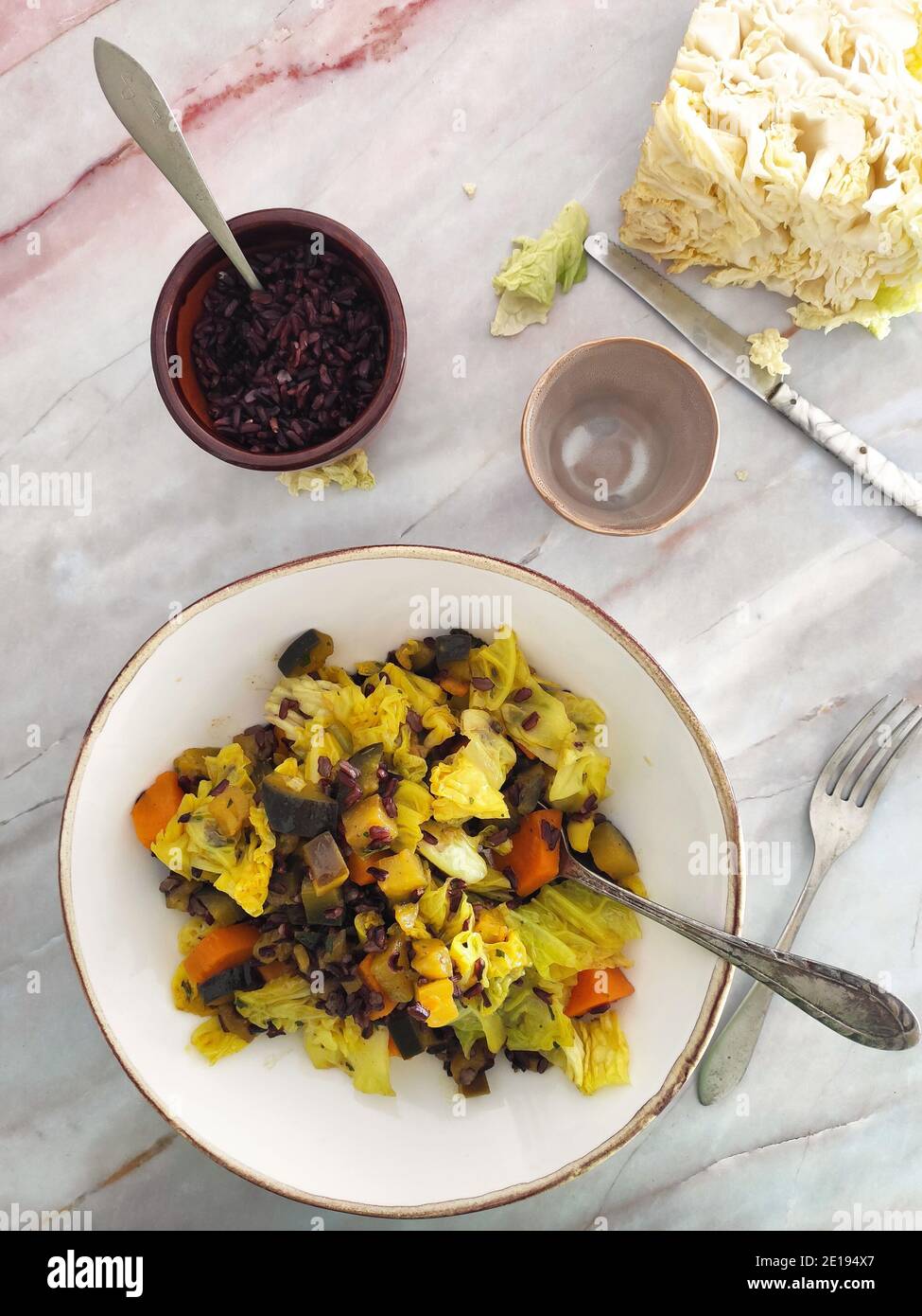 Italian rice bowl top view Stock Photo - Alamy