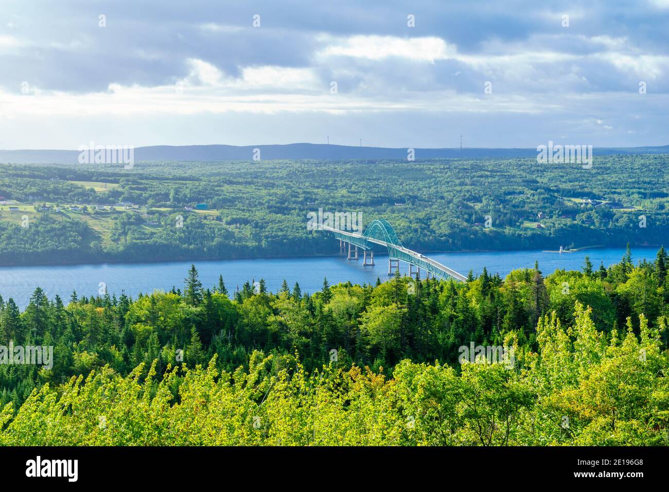 View of the Seal Island Bridge, in Cape Breton island, Nova Scotia, Canada Stock Photo