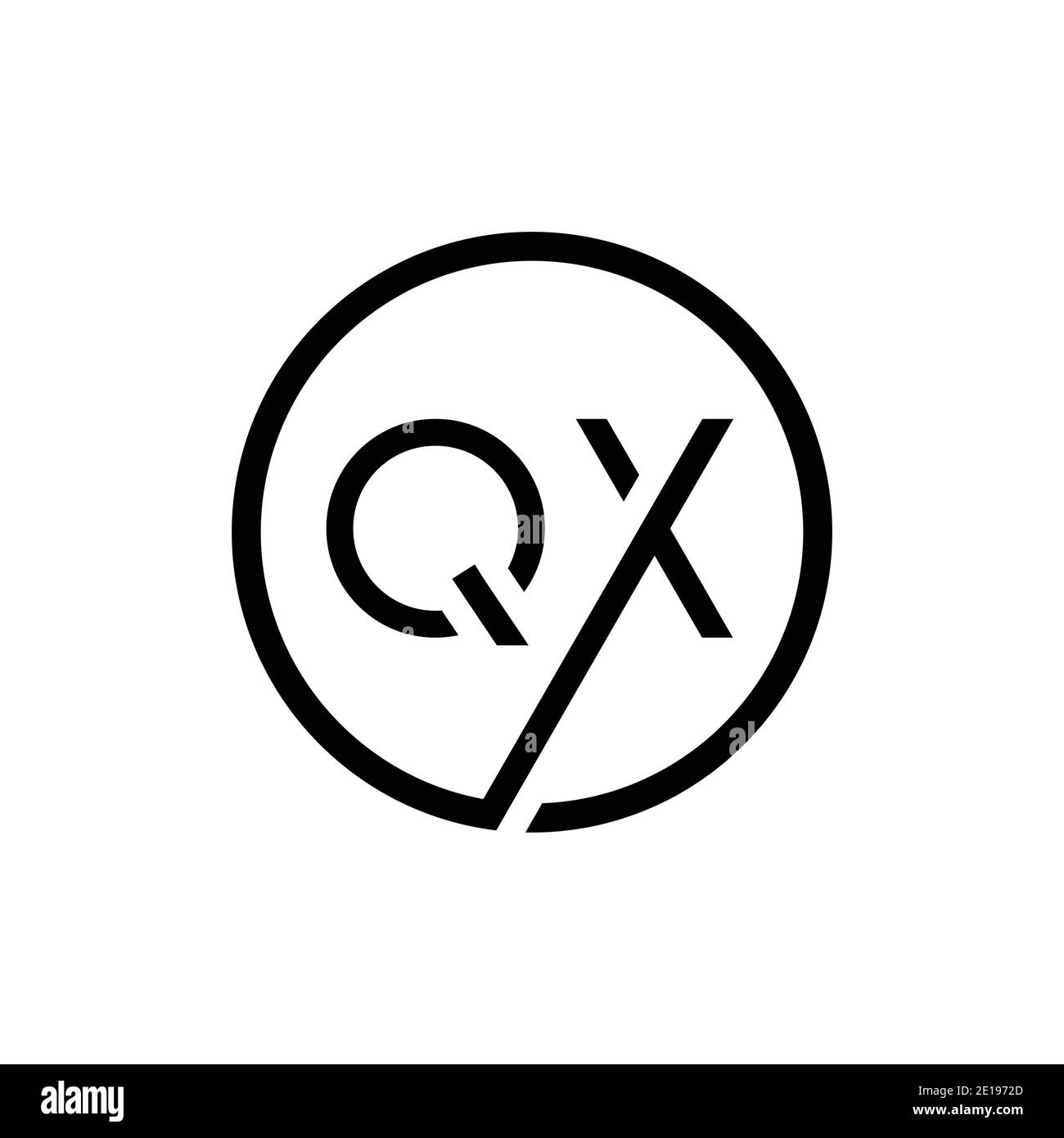 Initial Circle Letter QX Logo Design Vector Template. QX Letter Logo