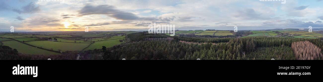 Aerial view of ladock woods in cornwall England uk drone shot Stock ...