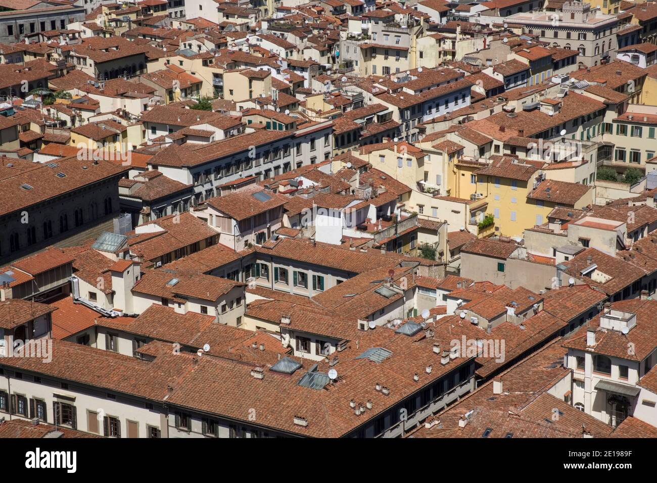 Italy, Tuscany: Florence (Firenze in Italian). Overview of the city from the dome of the Cathedral of Santa Maria del Fiore (The Duomo) Stock Photo