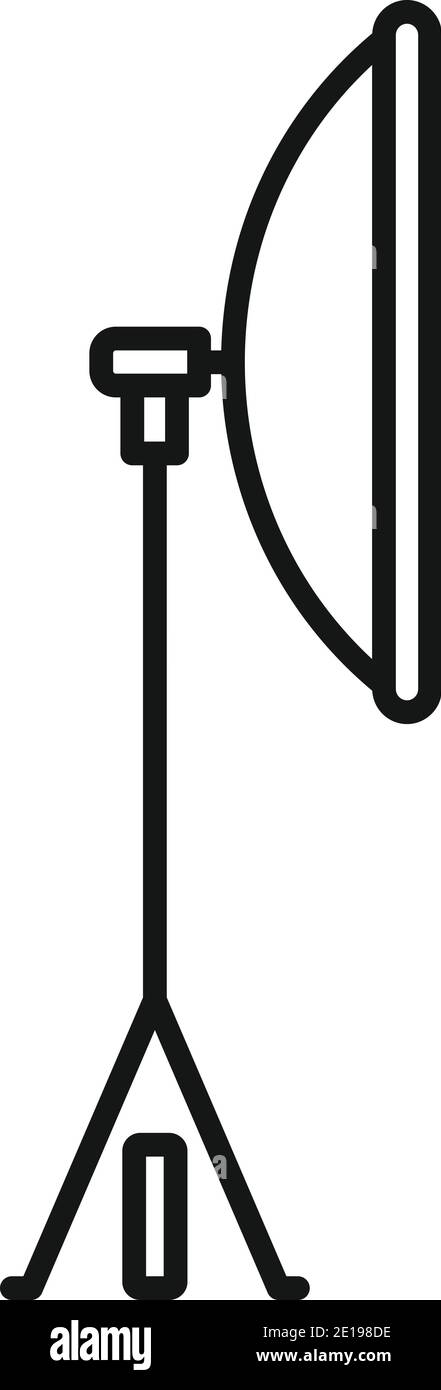 Video light stand icon, outline style Stock Vector