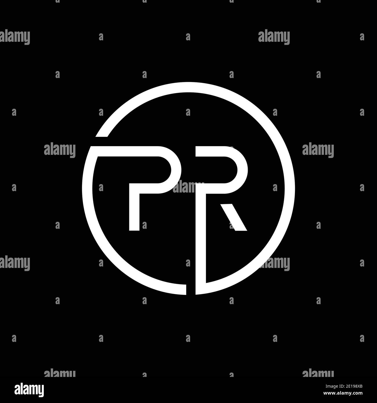 Initial PR Letter Logo Creative Typography Vector Template. Creative Circle Letter PR Logo Vector. Stock Vector