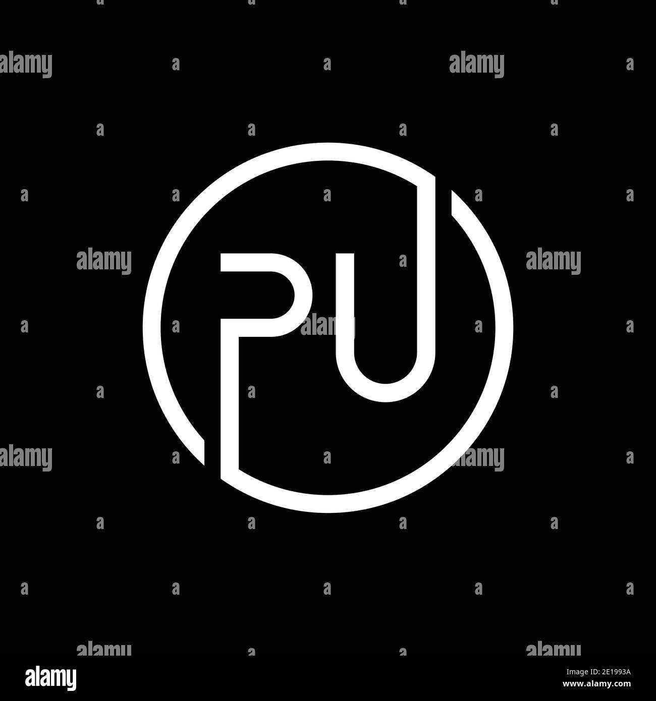 Initial PU Letter Logo Creative Typography Vector Template. Creative