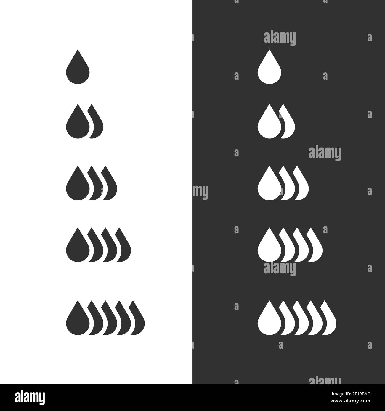 Vector drop set for infographic level, oil or water drop. Absorption