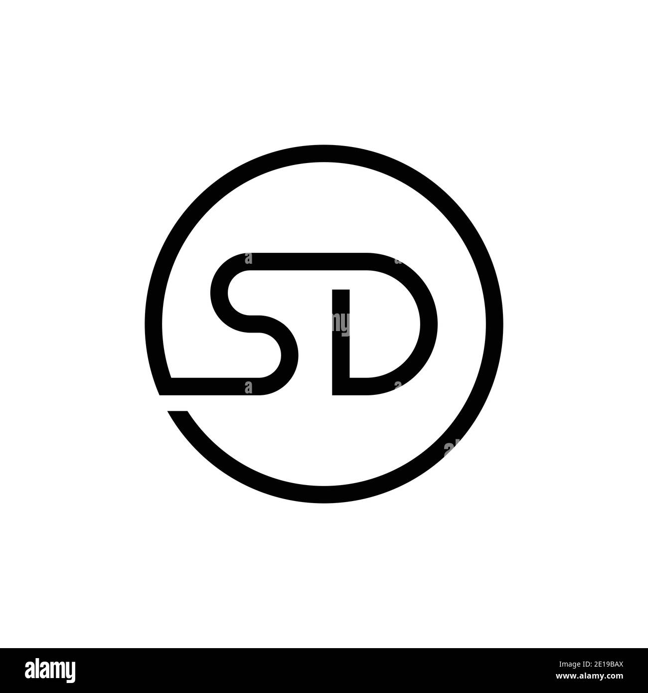 Initial Circle SD letter Logo Design vector Template. Abstract Letter SD logo Design Stock Vector