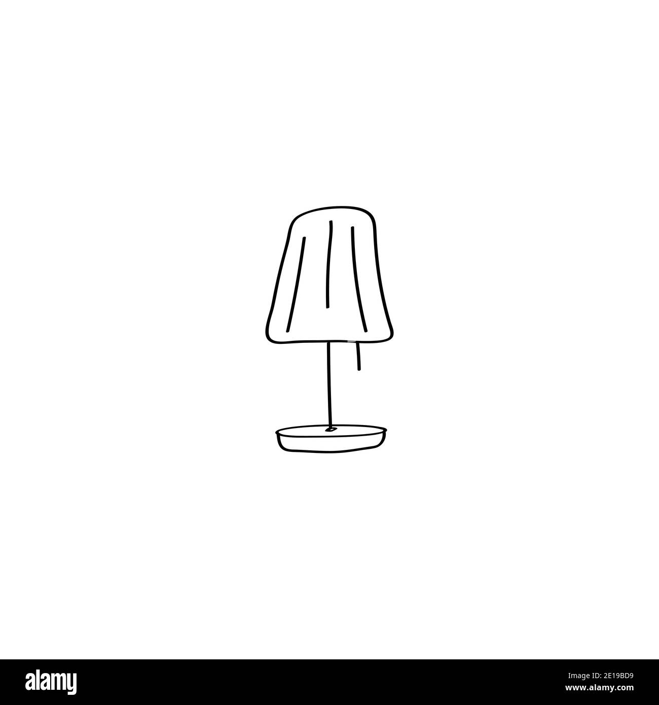 Table lamp doodle icon. Cute hand drawn vector illustration Stock Vector  Image & Art - Alamy