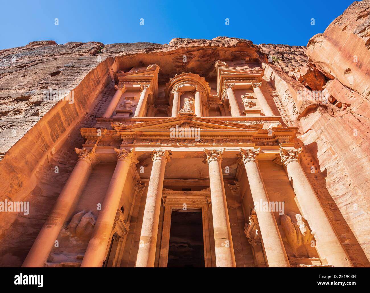 Petra, Jordan. Al-Khazneh (The Treasury) in Petra, the capital of the ancient Nabatean Kingdom. Stock Photo