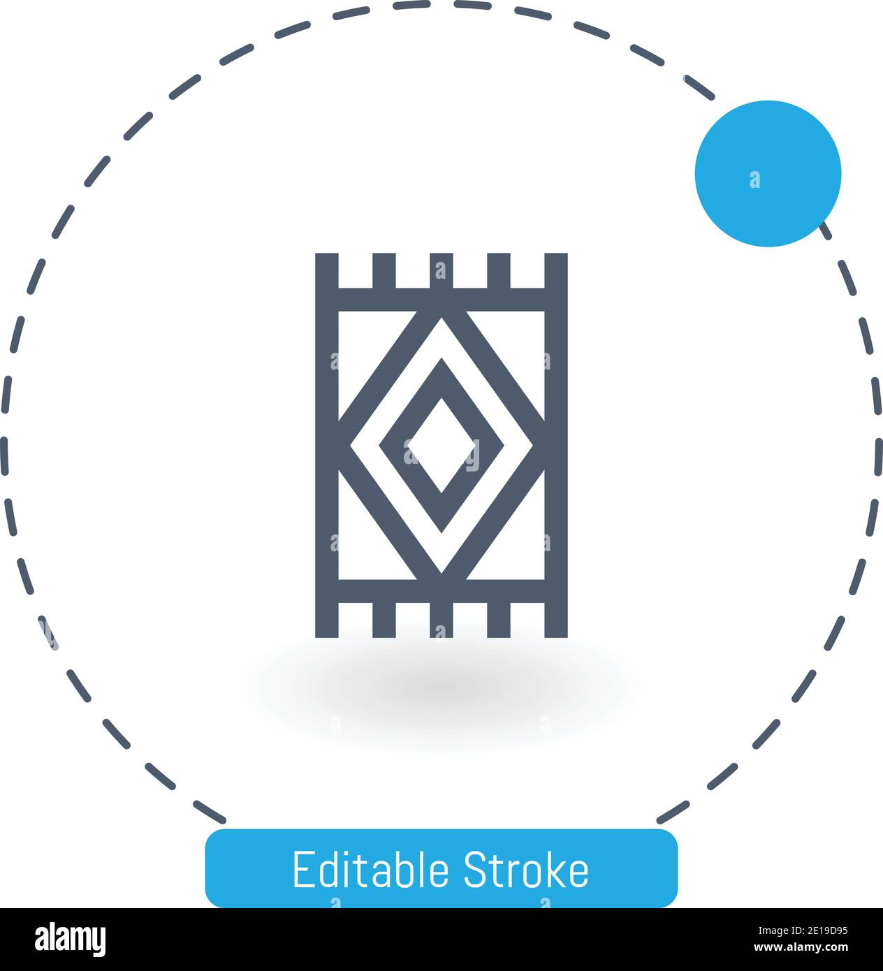 rug vector icon editable stroke outline icons for web and mobile Stock Vector