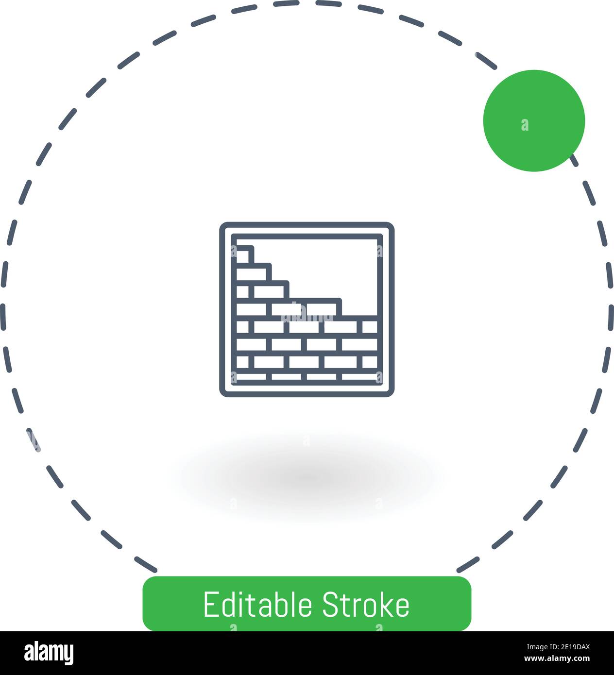 brickwall vector icon editable stroke outline icons for web and mobile Stock Vector