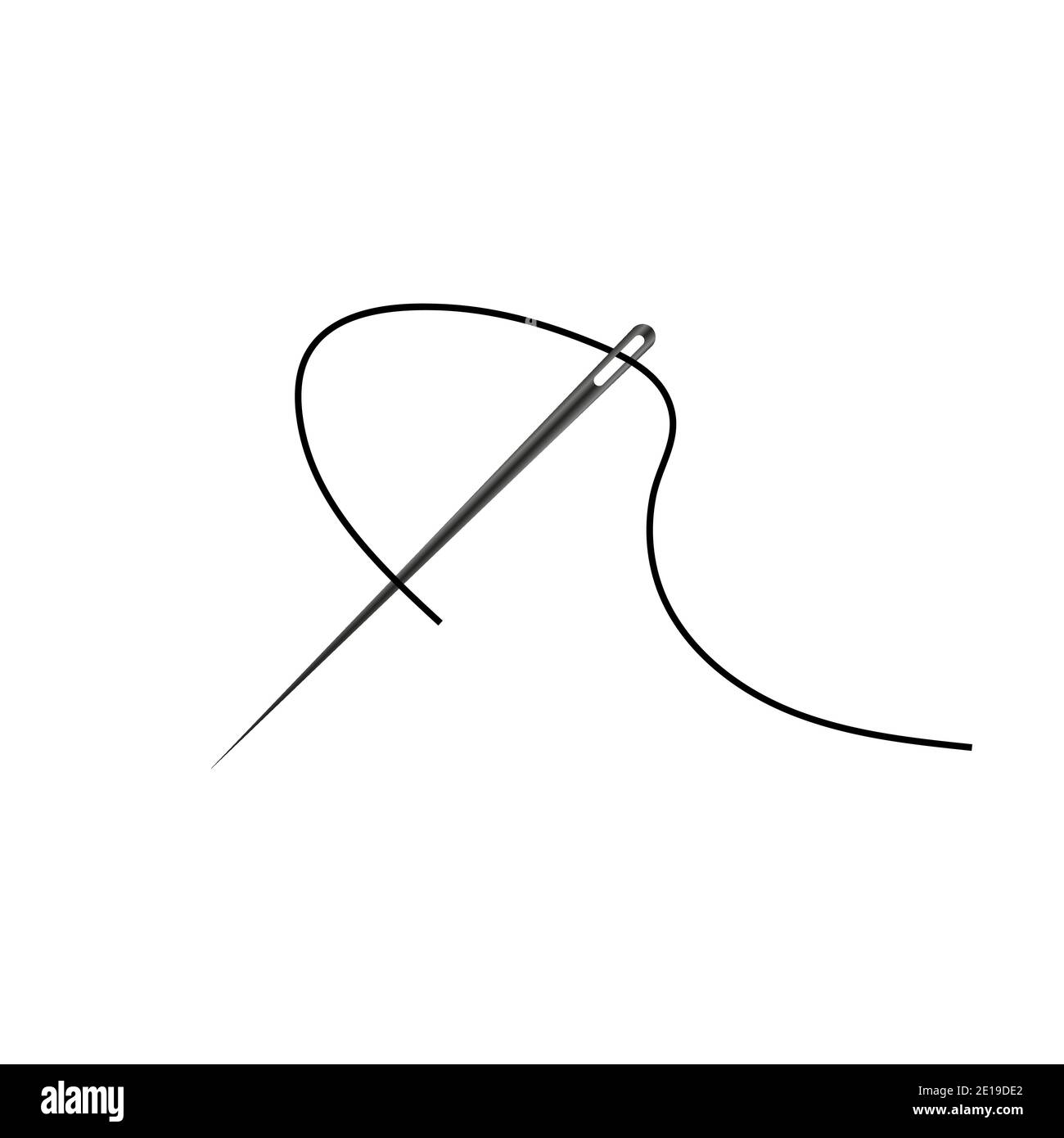 Needle on an isolated white background. vector illustration Stock Vector