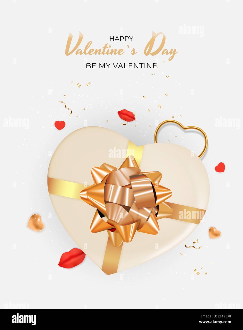 Valentine's Day Holiday Gift Card Background Realistic Design. Template ...