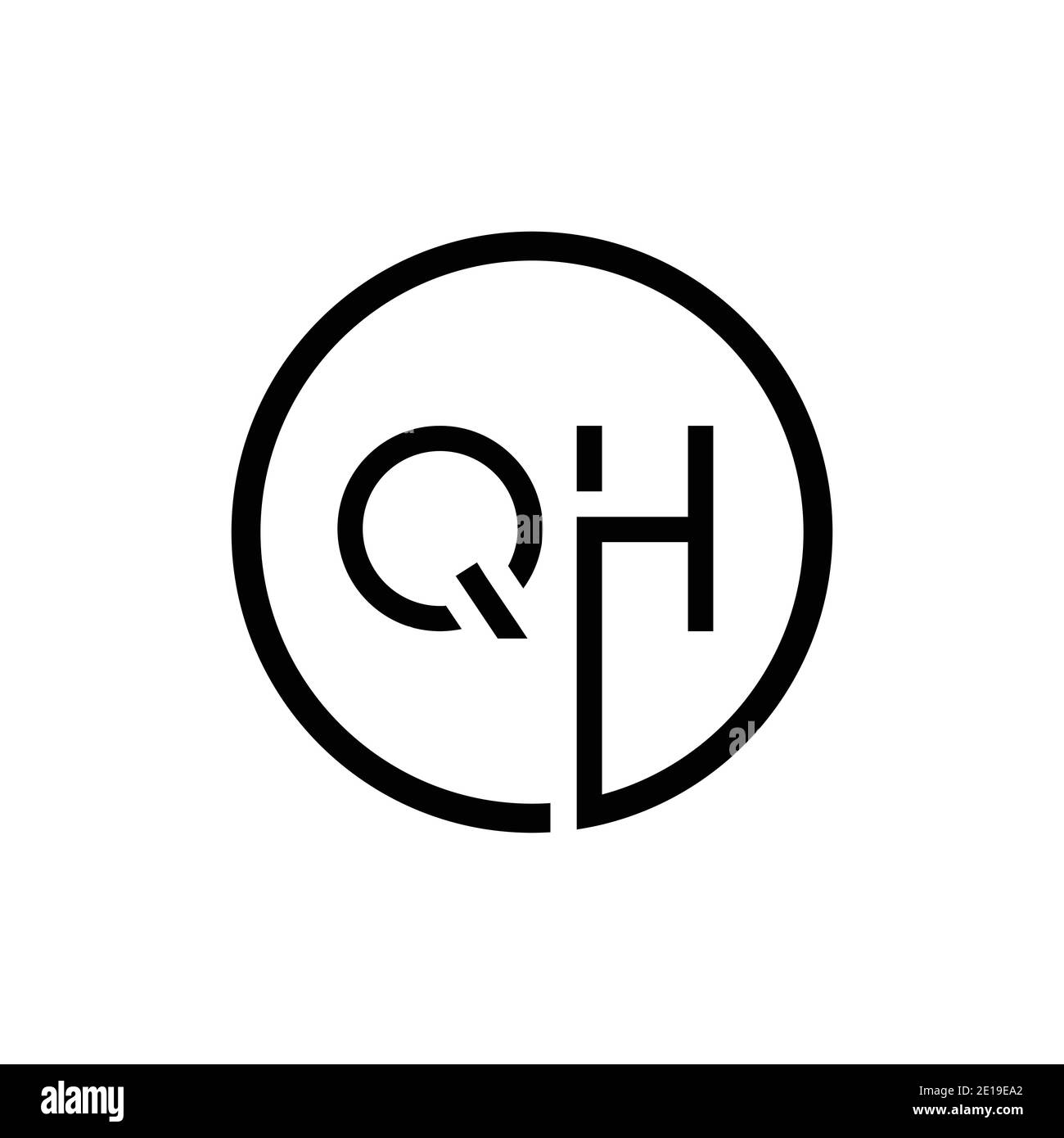 Initial Circle Letter QH Logo Design Vector Template. QH Letter ...