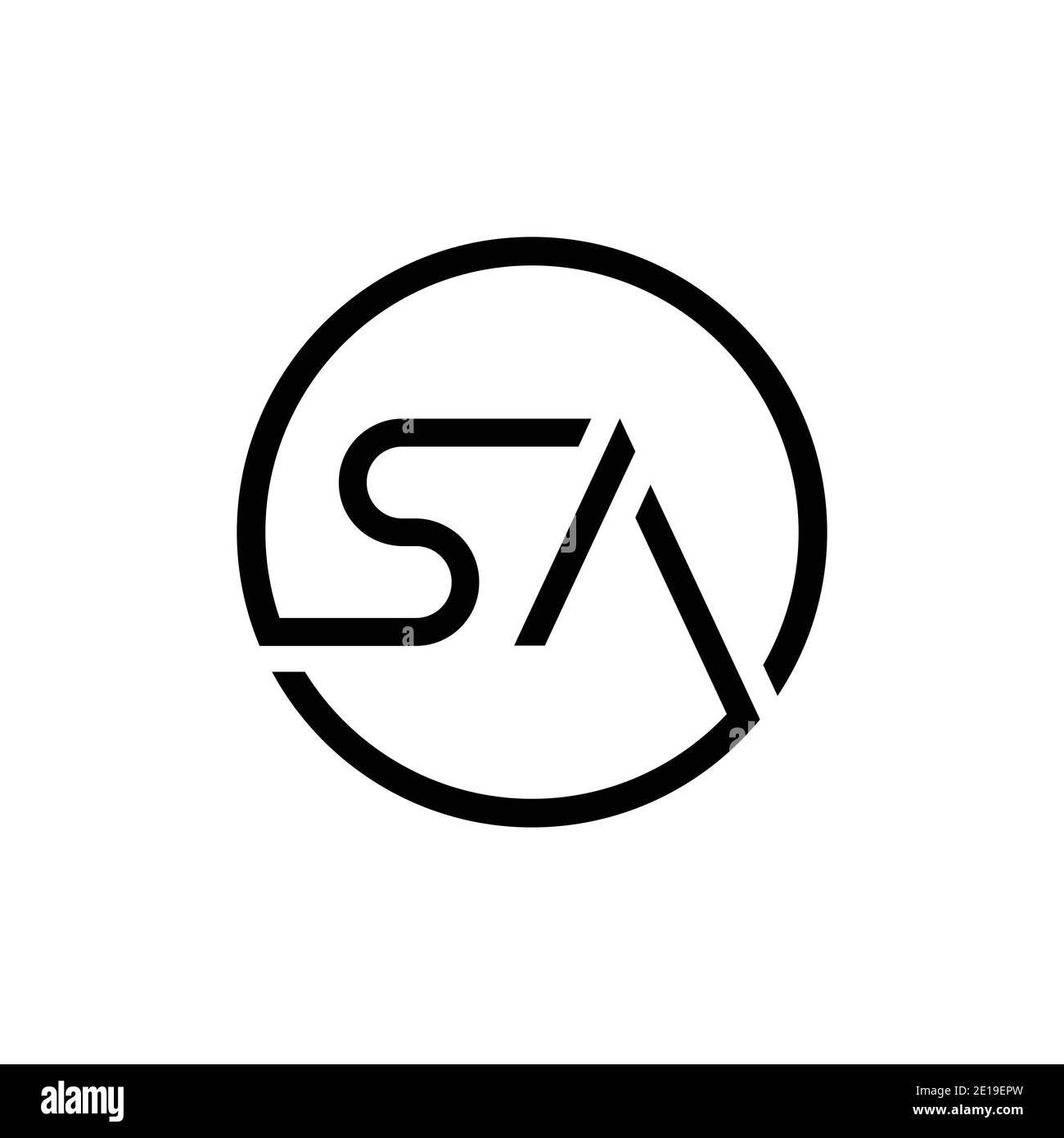 Initial circle sa letter logo design vector template abstract letter