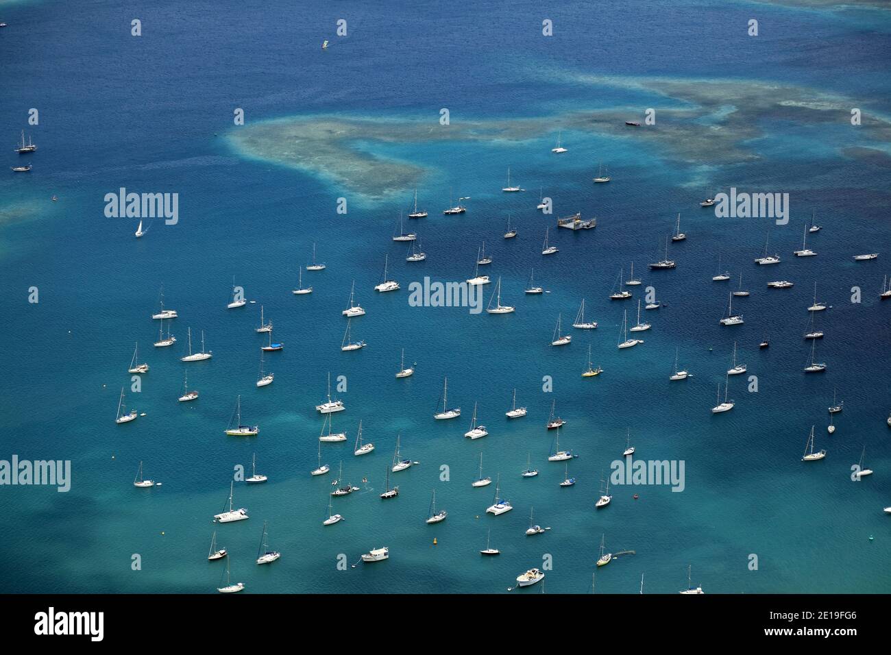 Martinique: aerial view of the marina of Le Marin, the islandÕs largest  yachting resort, in the Bay of Cul-de-sac. Sailboats and catamarans lying  at a Stock Photo - Alamy