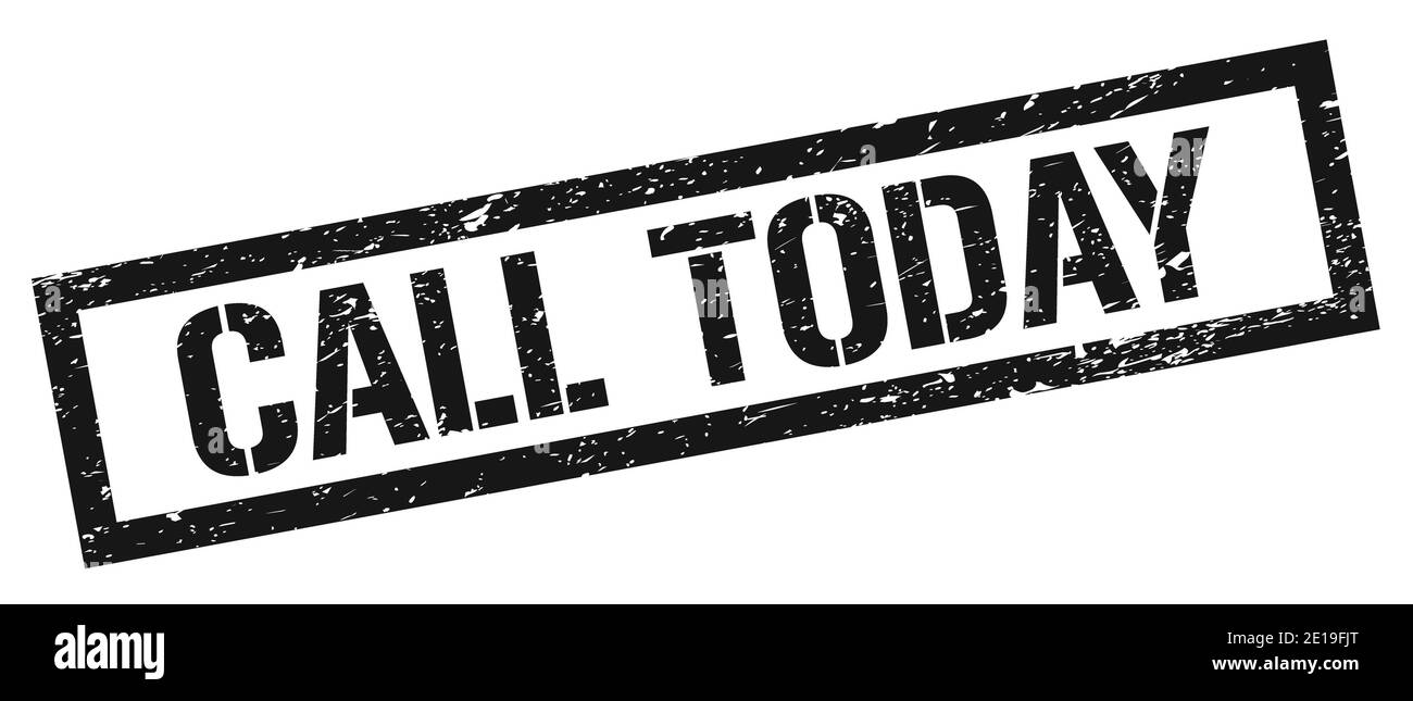 CALL TODAY black grungy rectangle stamp sign Stock Photo Alamy