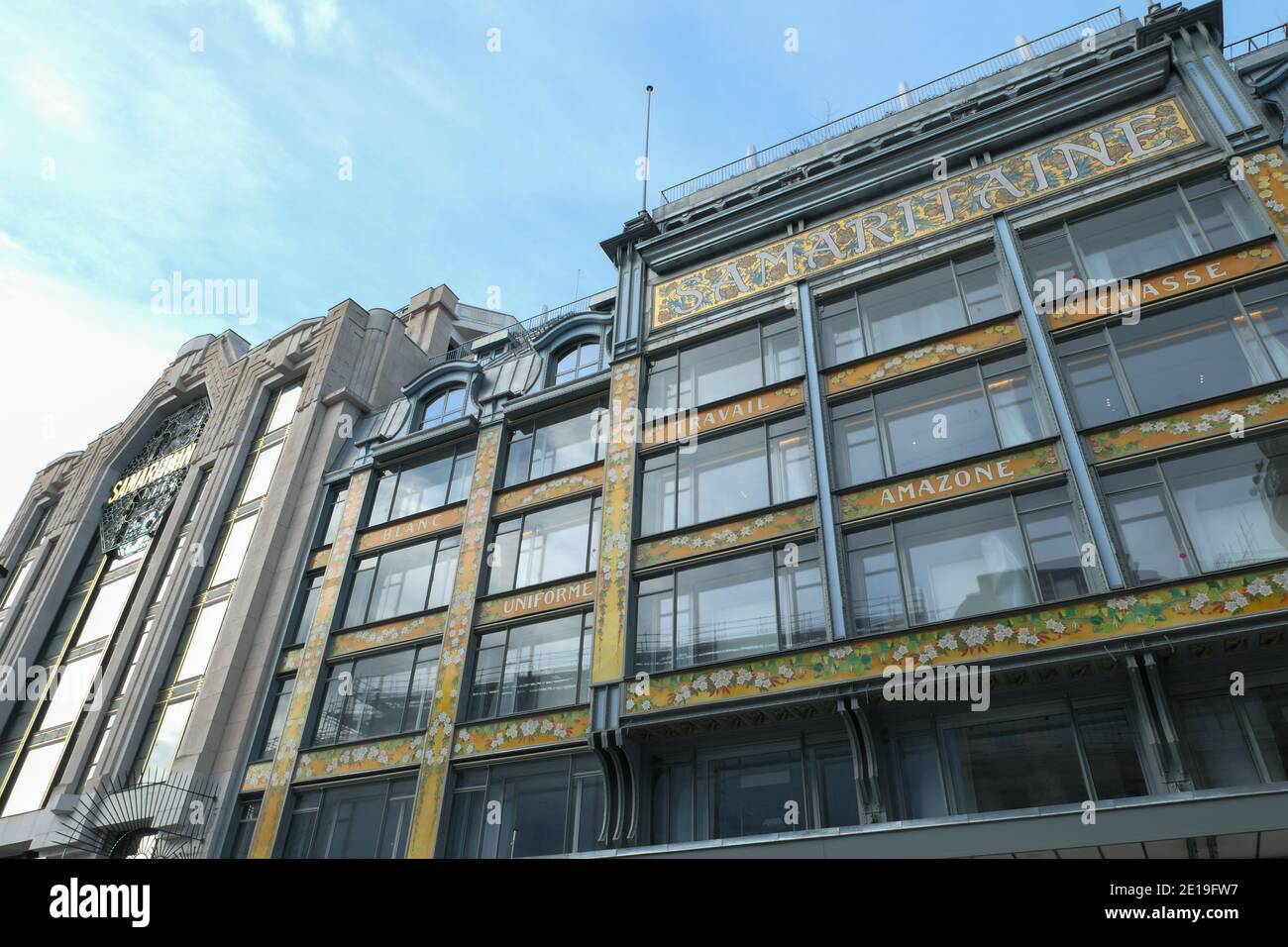 Paris, France. December 30. 2020. View of the famous building of the Samaritaine department store. Stock Photo