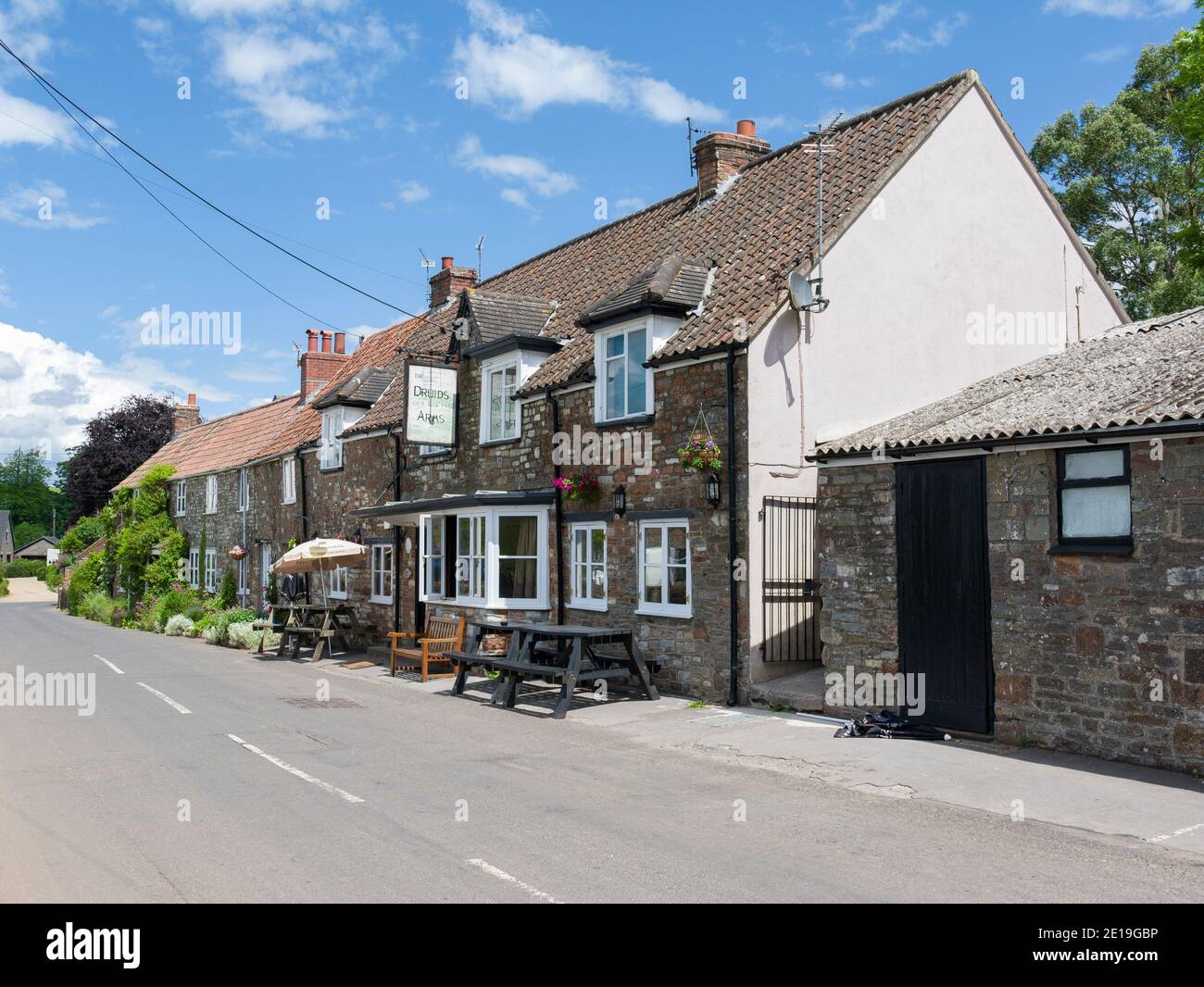 The Druids Arms public house in the village of Stanton Drew, Somerset, England. Stock Photo