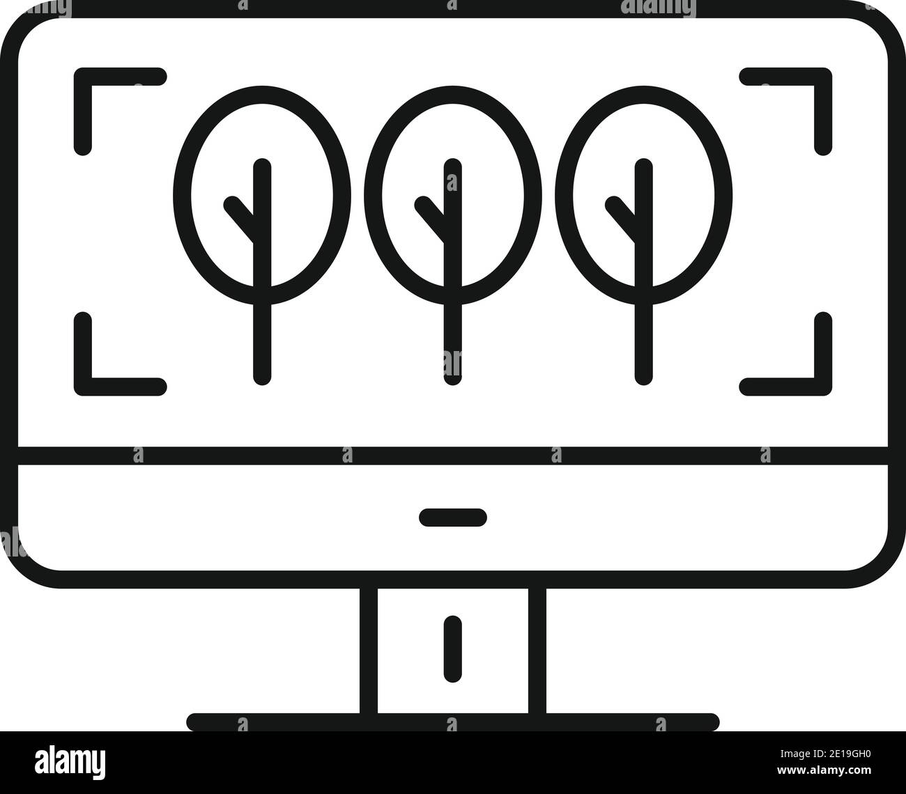 Computer landscape designer icon, outline style Stock Vector Image ...