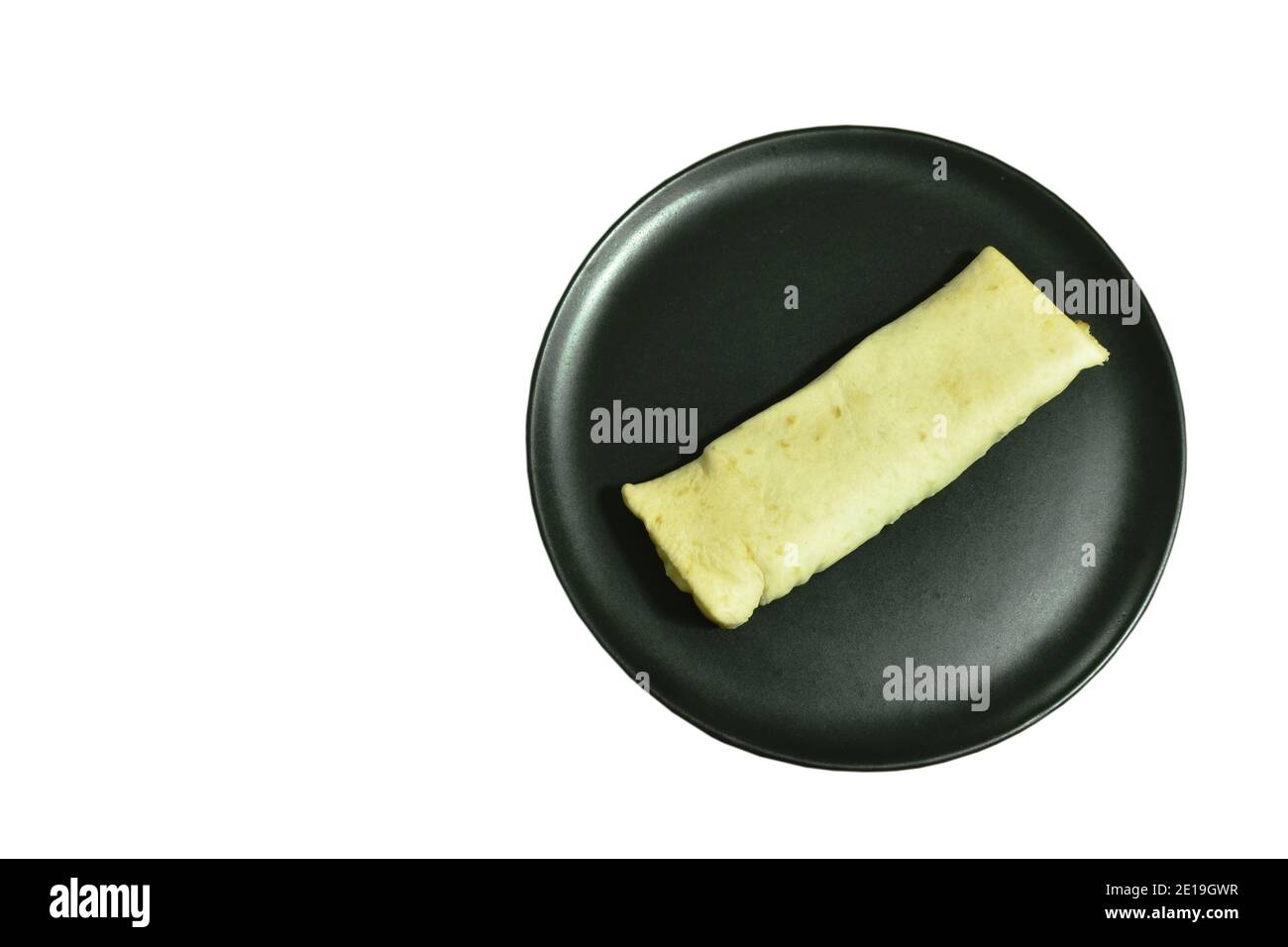 roti stuffed chicken curry sauce roll on plate Stock Photo - Alamy