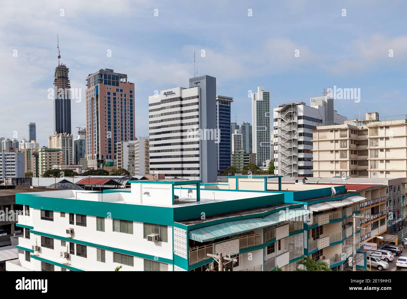 Panama City, The National Bank of Panama (Spanish: Banco Nacional de Panama) (BNP) is one of two Panamanian government-owned banks. Stock Photo