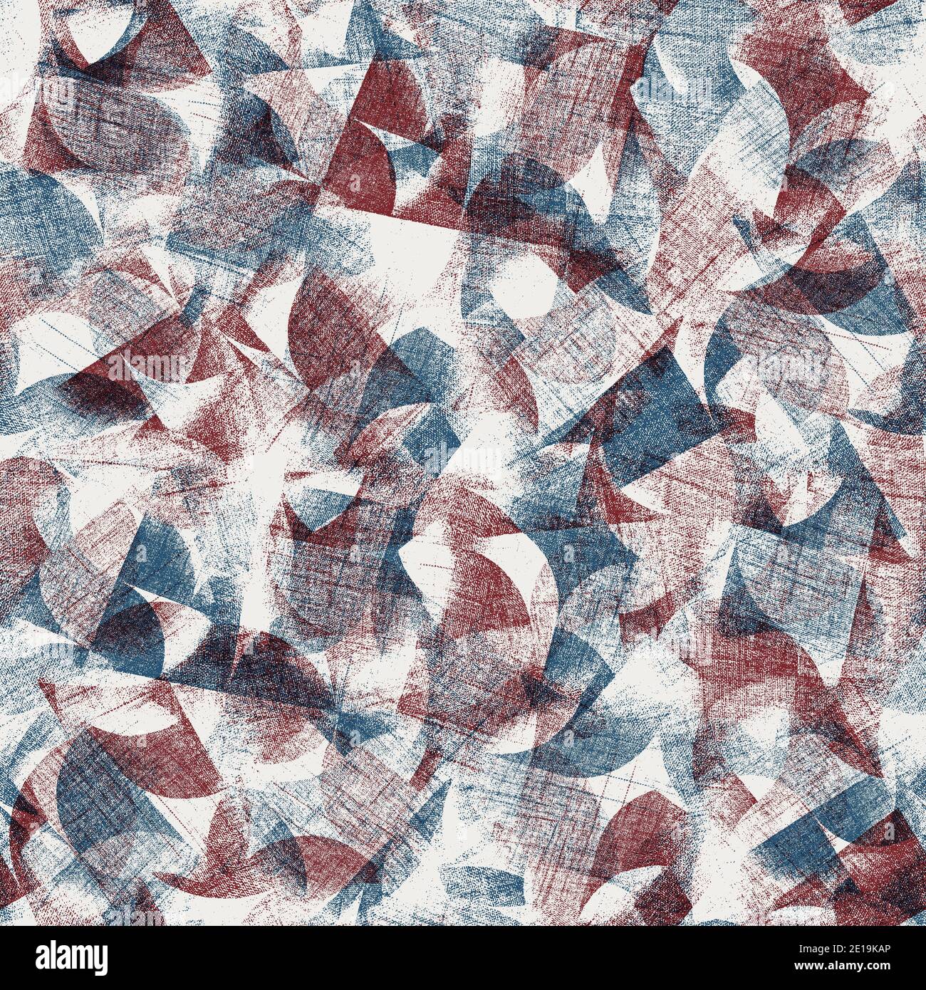 Seamless geo pattern in red blue black white Stock Photo - Alamy