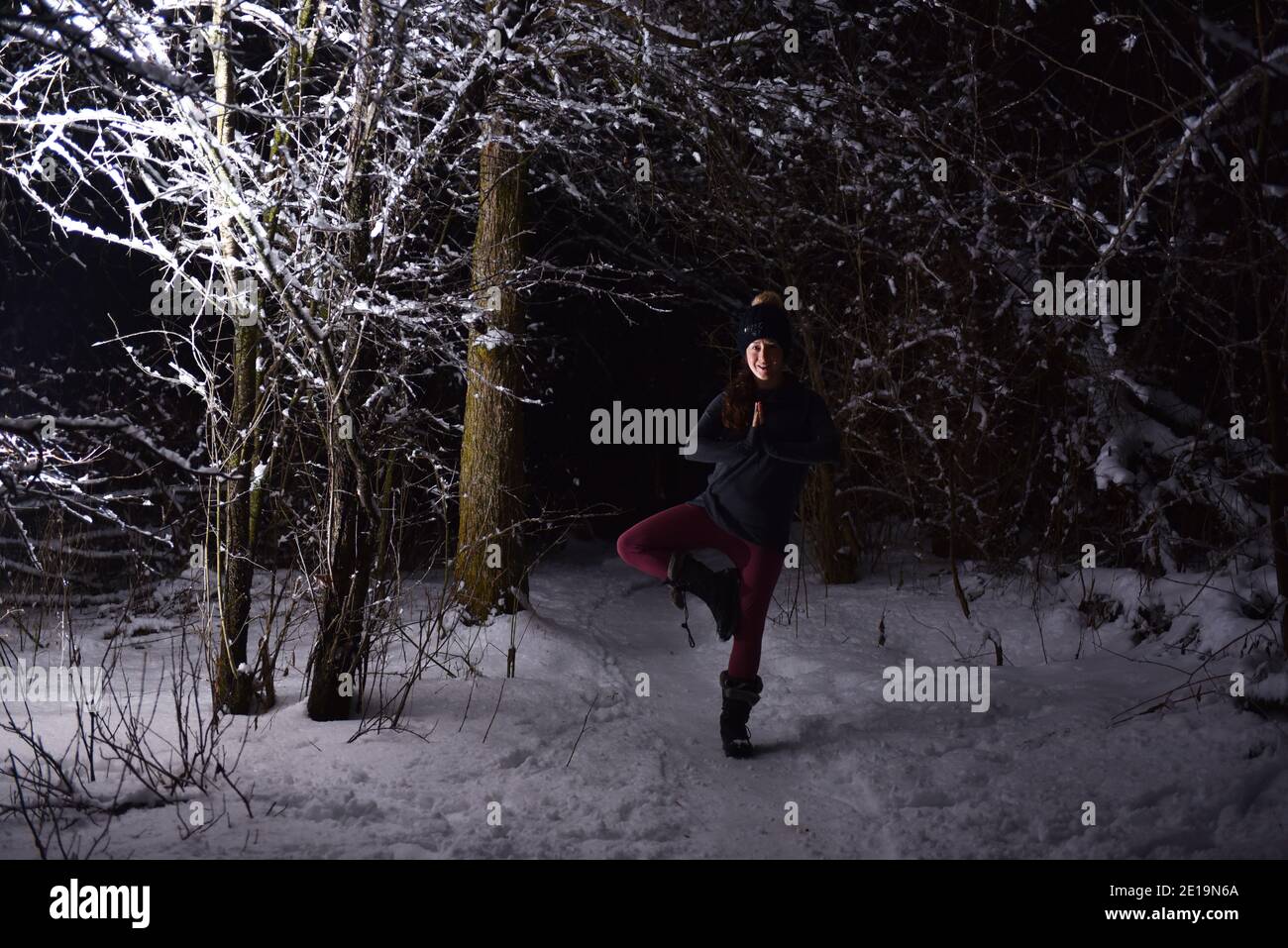 Young Beautiful Blindfolded Woman Dark Spooky Forest Stock Photo by  ©Zolotareva123 335600668