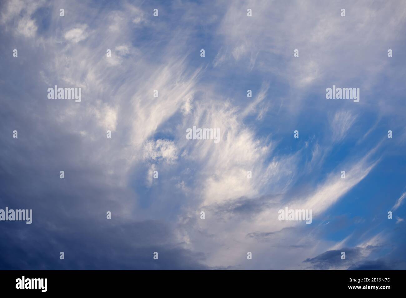 Beautiful blue sky with clouds. Natural background Stock Photo - Alamy