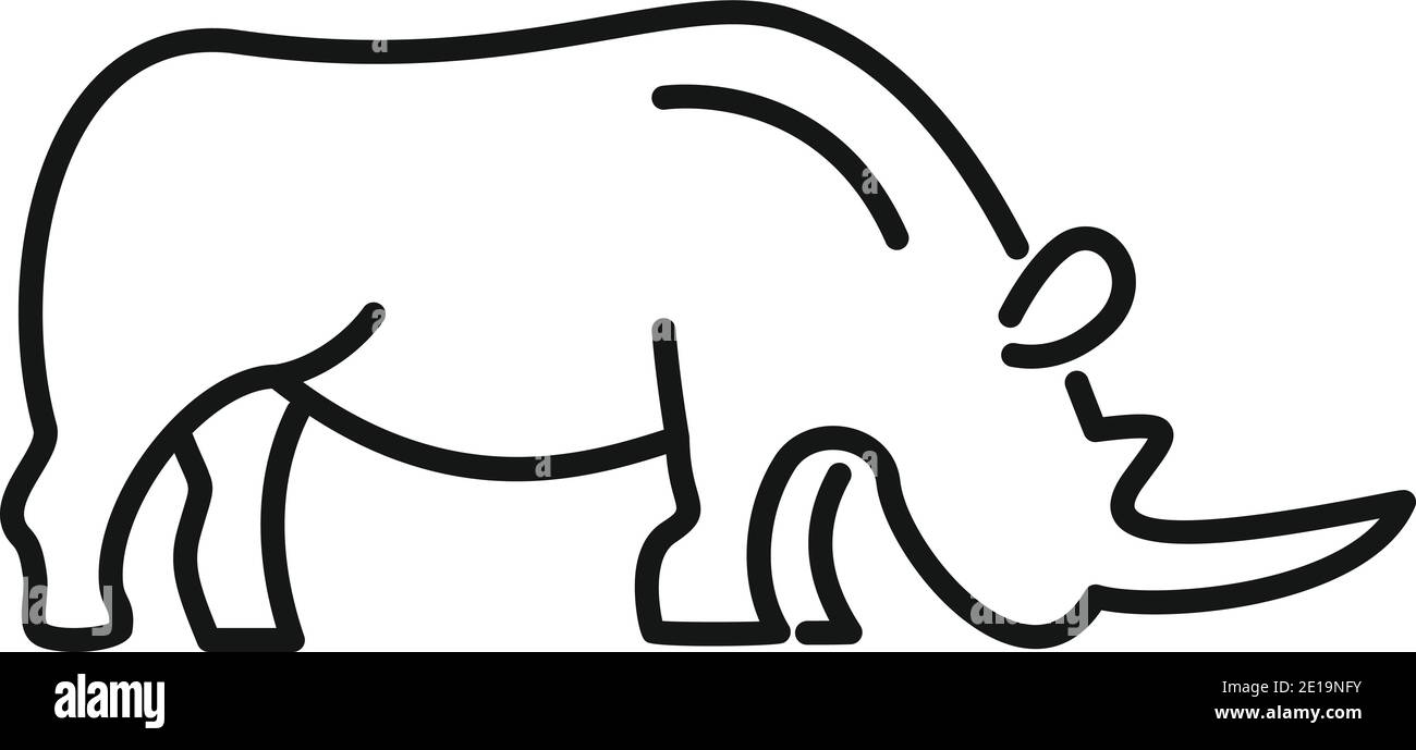 Rhino baby icon, outline style Stock Vector