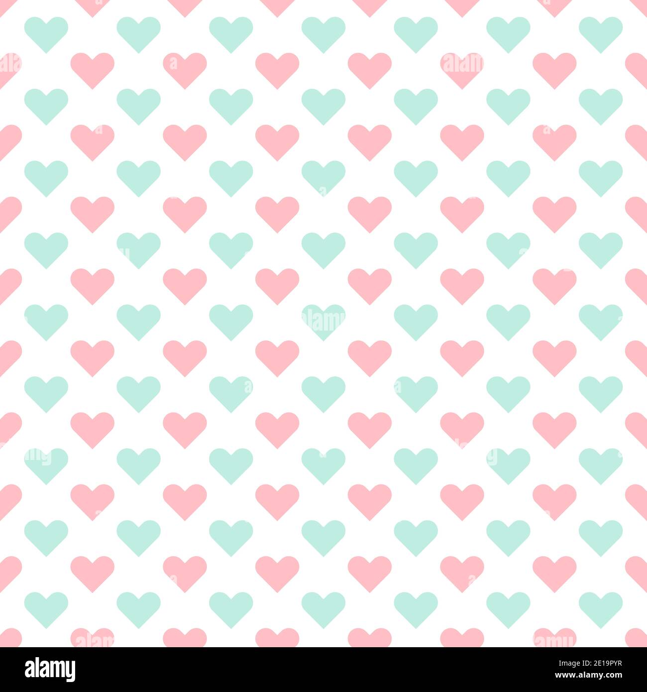 Seamless pattern with colorful hearts on a white background. Vector graphics. Suitable for the background of postcards, posters, wrapping paper, print Stock Vector